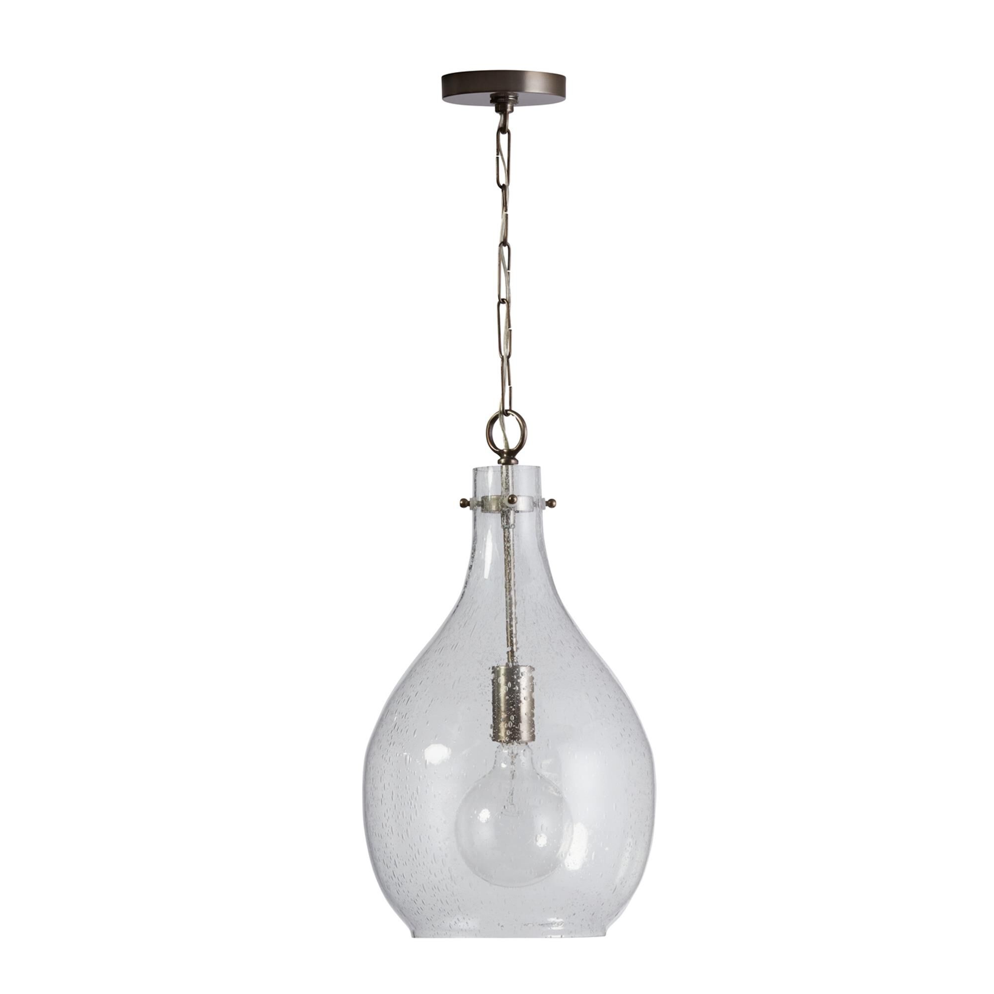 Shown in Polished Pewter finish and Clear Seeded glass