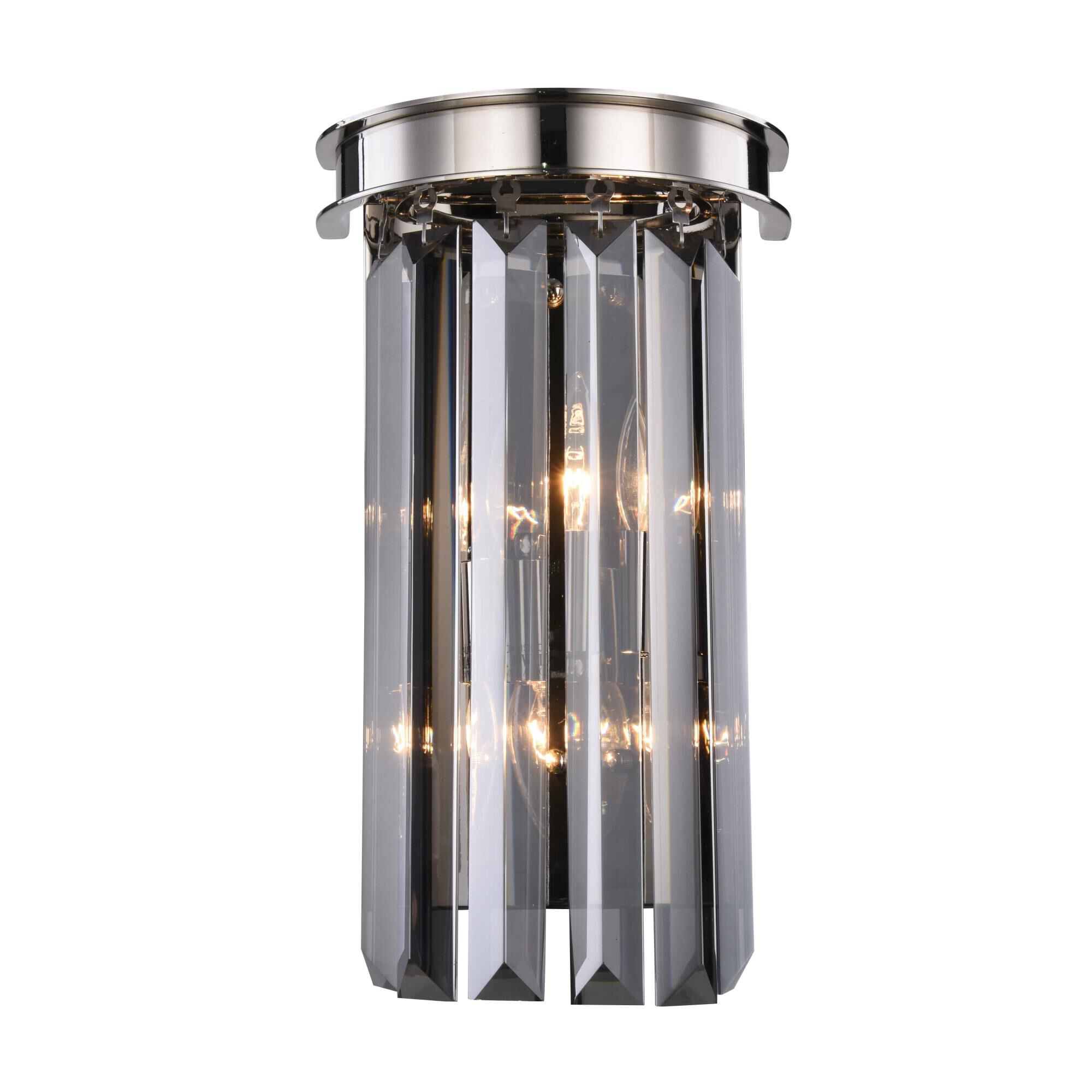 Shown in Polished Nickel finish and Royal Cut crystal and Silver Shade (Grey) accent