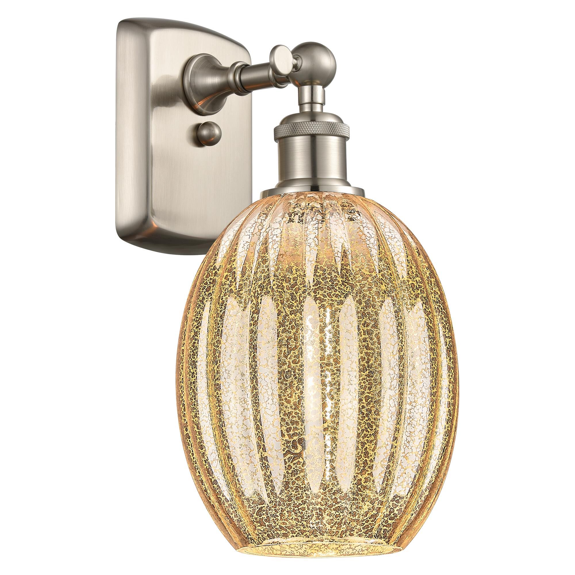 Shown in Brushed Satin Nickel finish and Mercury glass