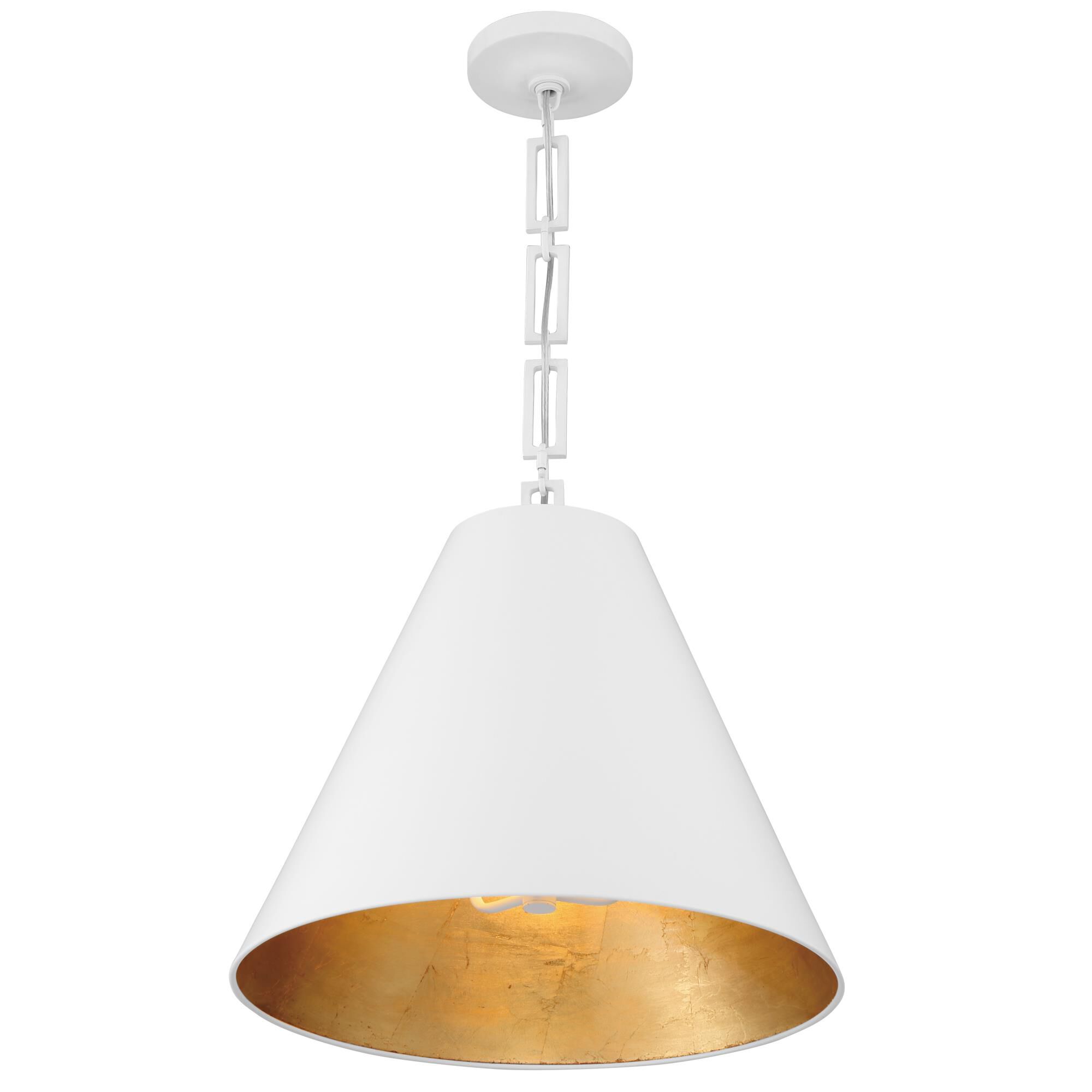 Shown in Matte White + Antique Gold finish and Iron glass and Iron shade