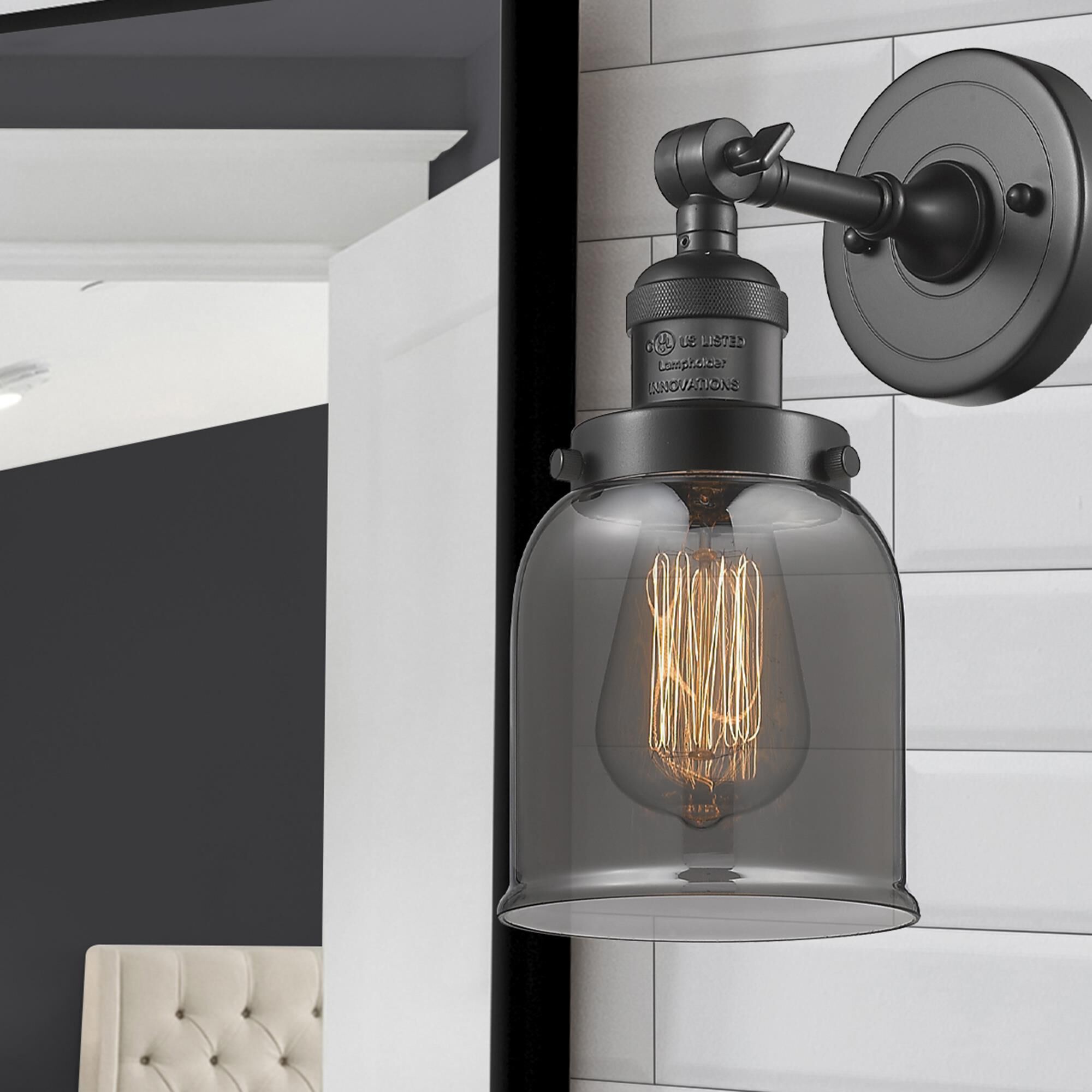Shown in Oil Rubbed Bronze finish and Plated Smoked glass