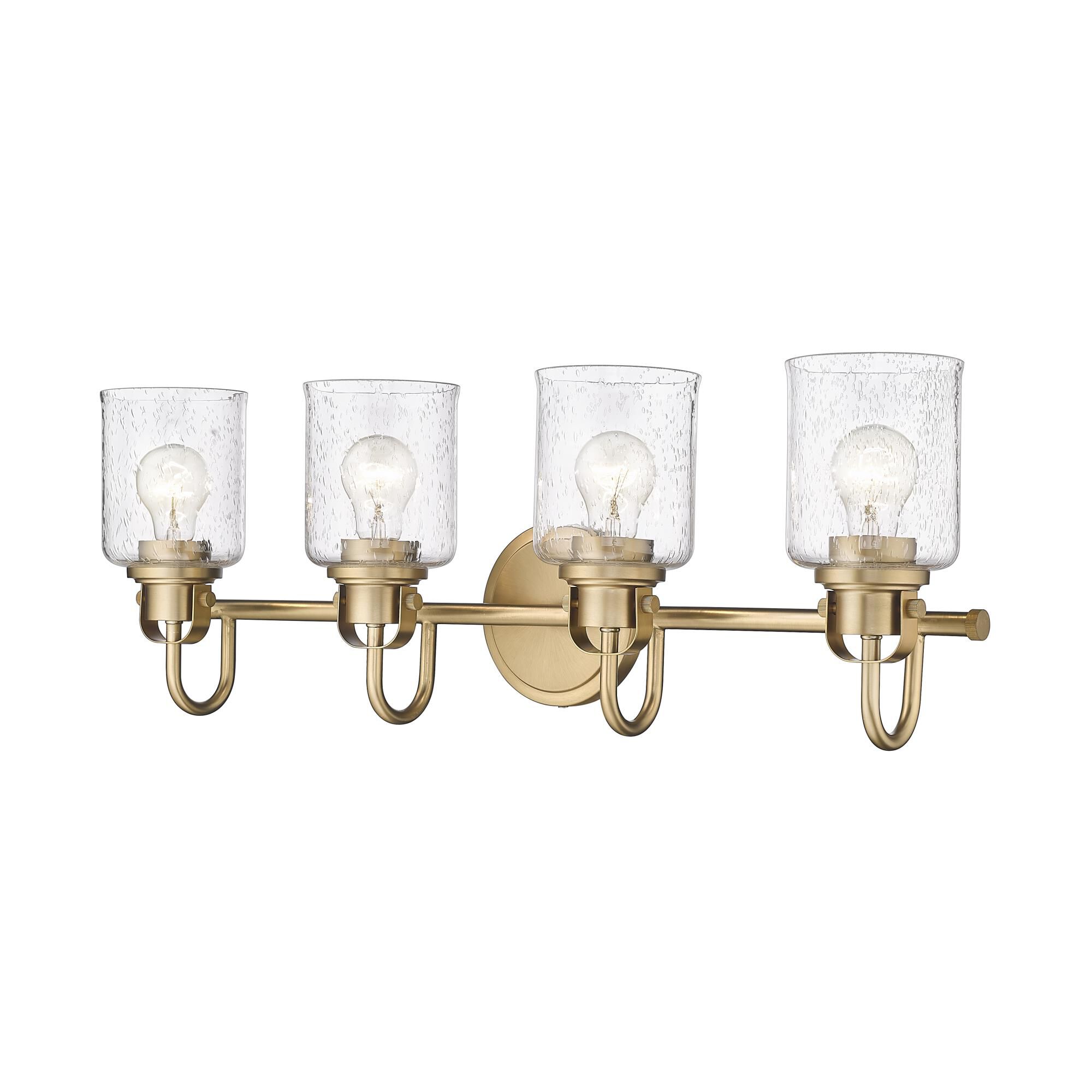 Shown in Heirloom Gold finish and Glass shade