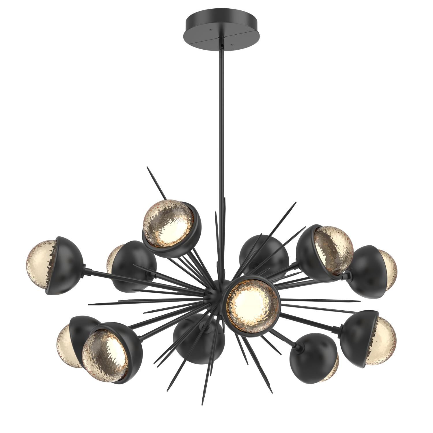 Shown in Matte Black finish and Amber glass and Metal Shade Matching Finish accent