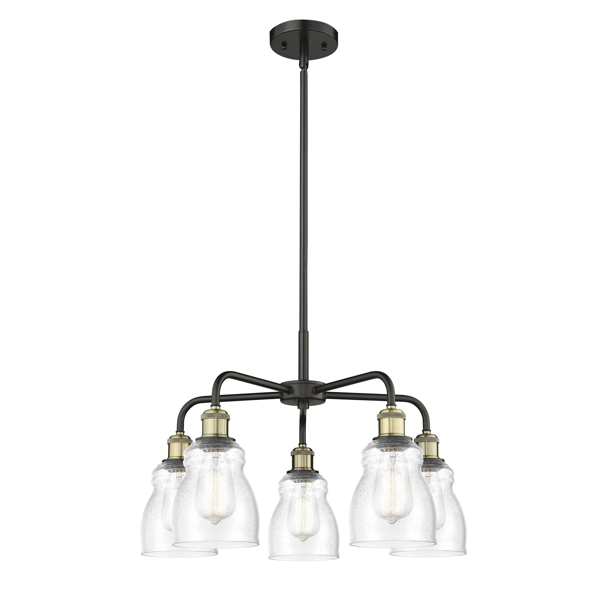 Shown in Black Antique Brass finish and Seedy glass