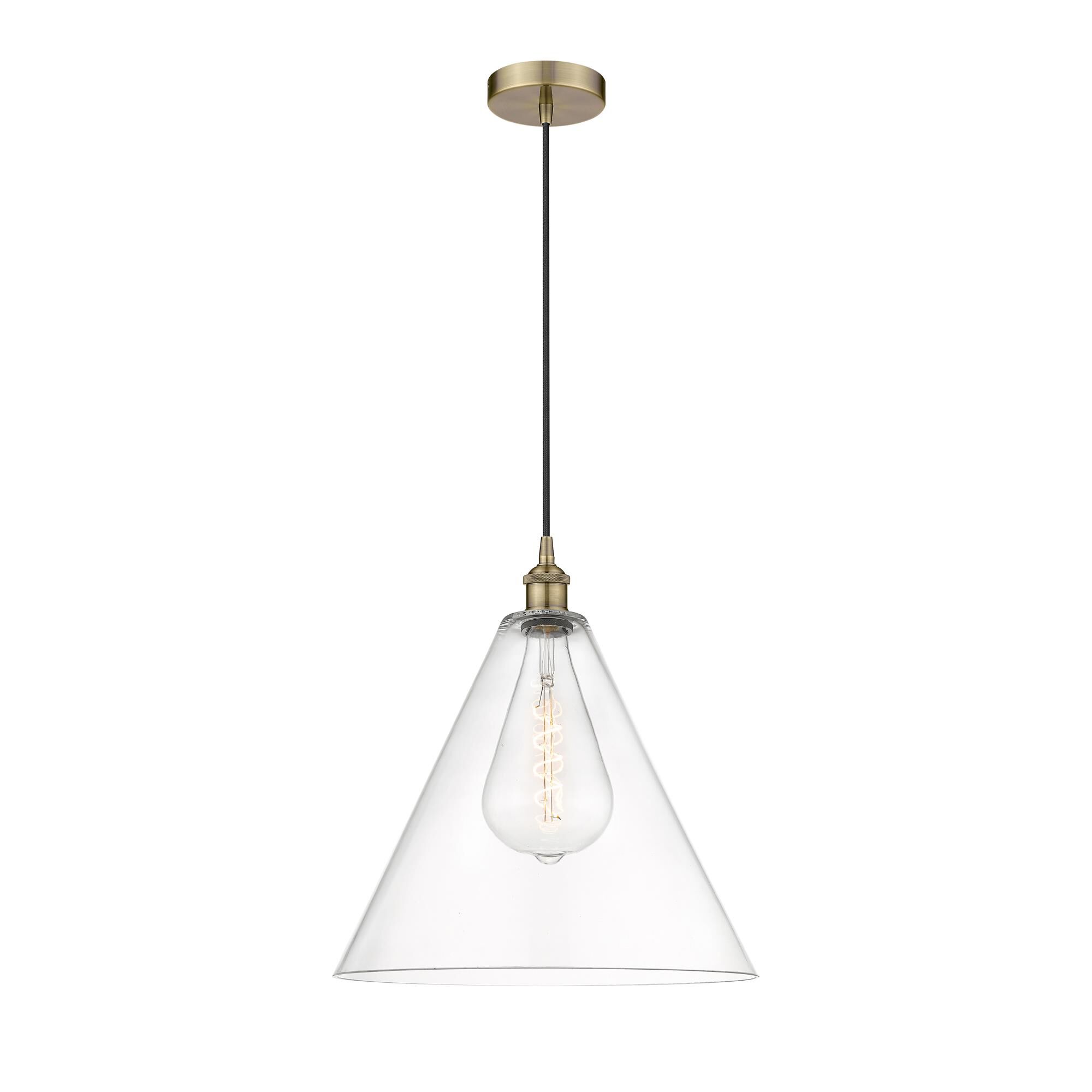 Bruno Marashlian Edison Cone 16 Inch Large Pendant by Innovations Lighting