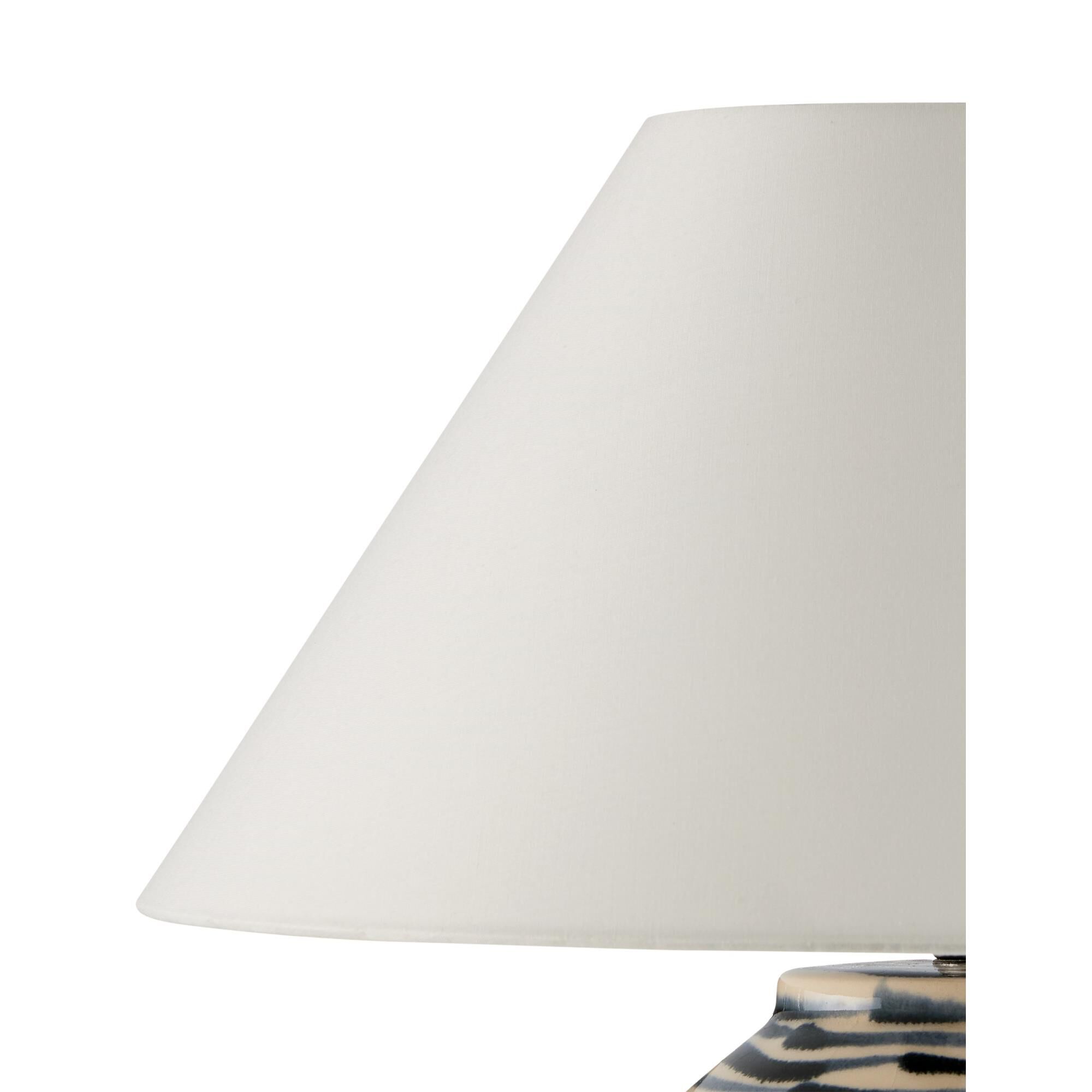 Shown in Navy Blue, Beige finish and Egg Shell Cotton Linen shade