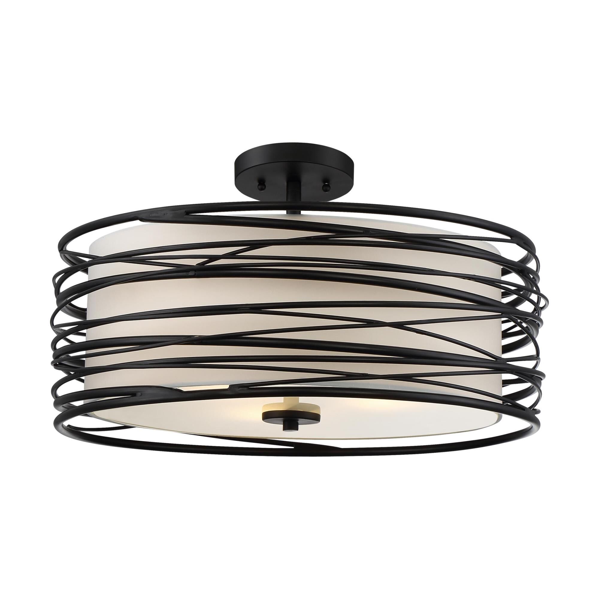 Shown in Mystic Black finish and Inner Fabric shade