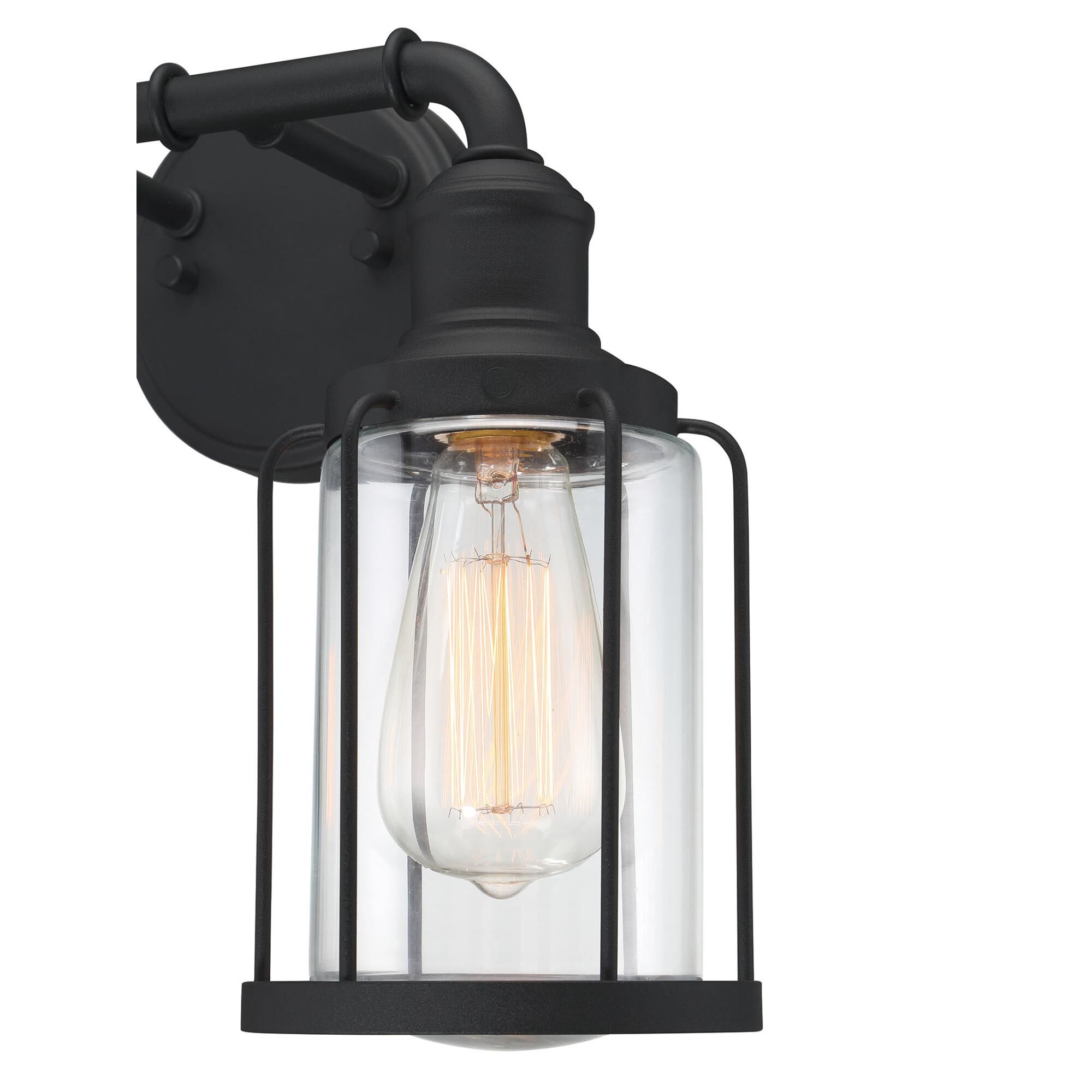 Shown in Earth Black finish and Clear Glass shade