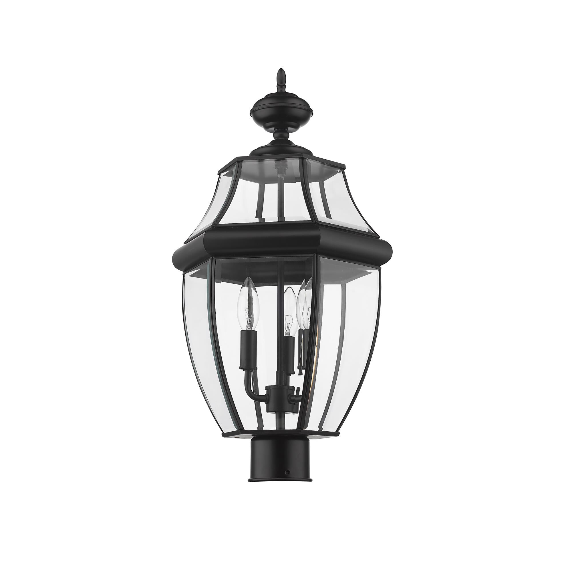 Shown in Black finish and Glass shade