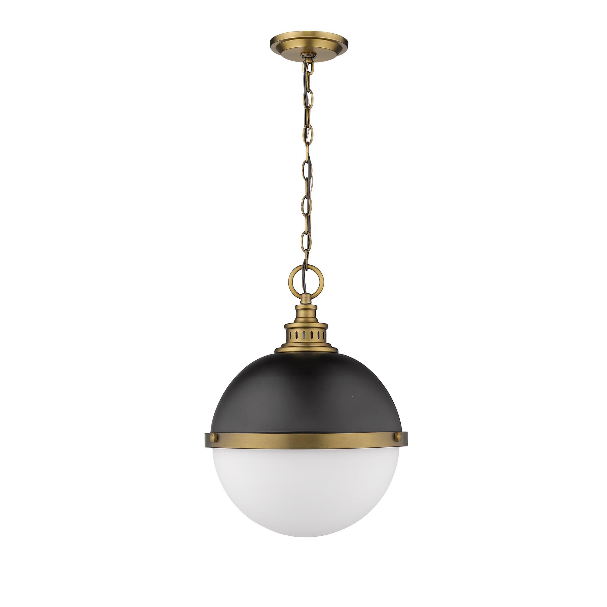 Shown in Matte Black + Factory Bronze finish and Glass shade