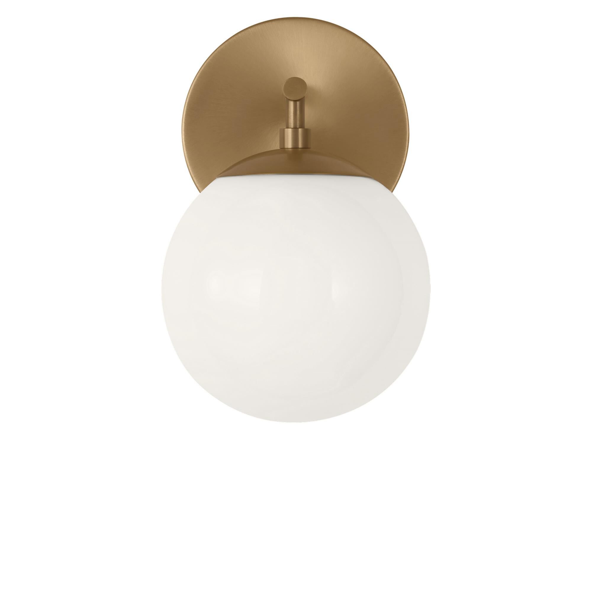 Shown in Satin Brass finish and Clear White glass