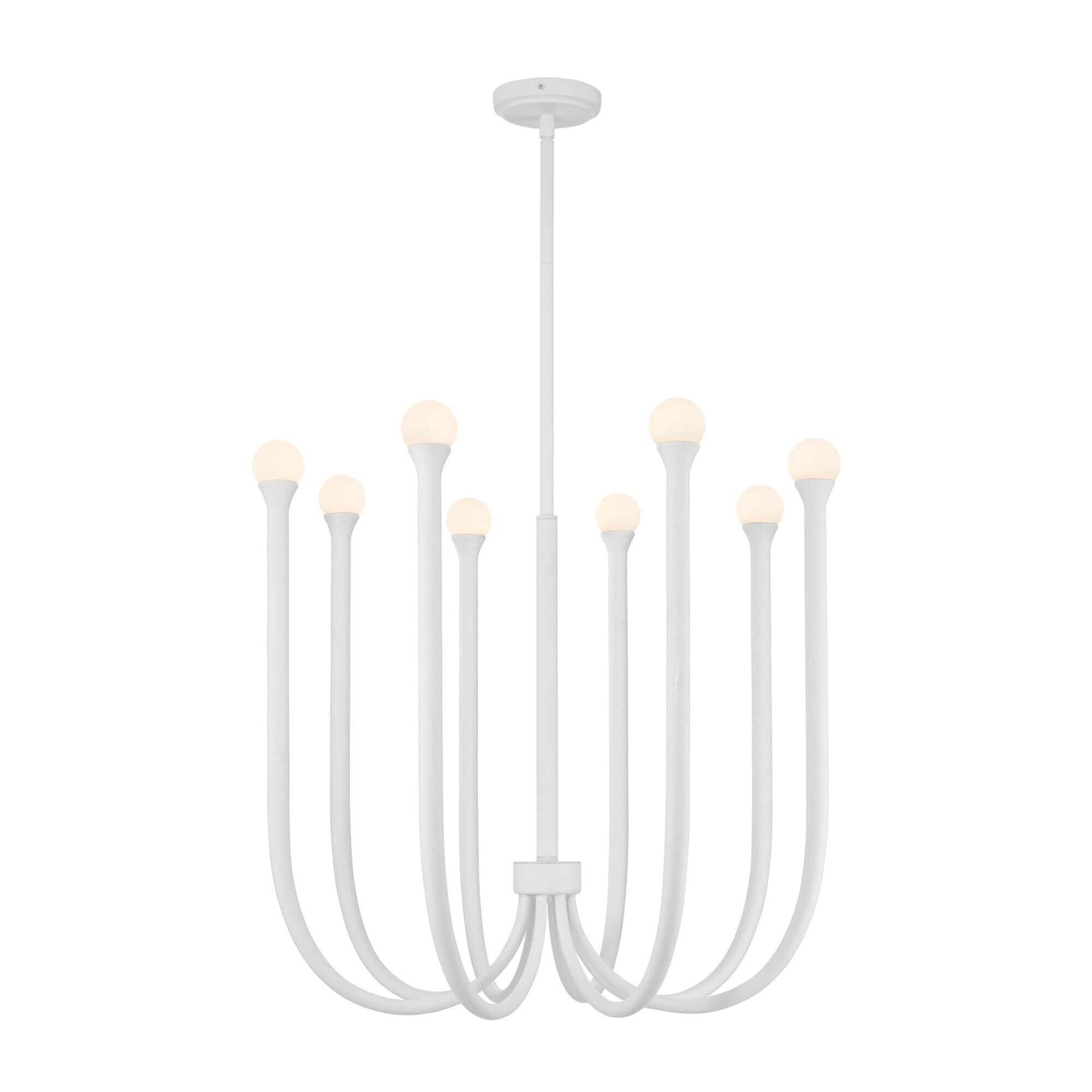 Shown in Plaster White finish and Opal glass