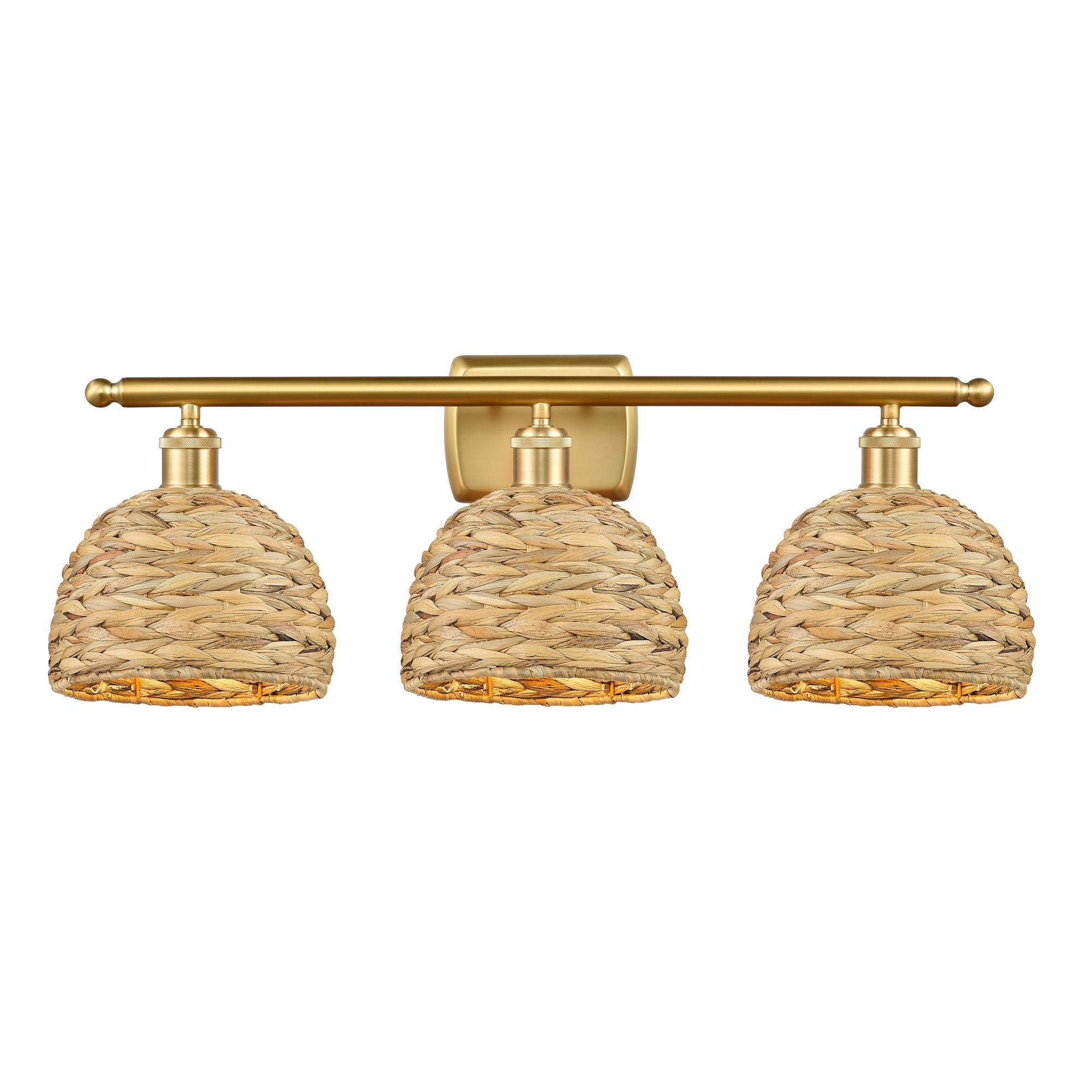 Shown in Satin Gold finish and Natural shade