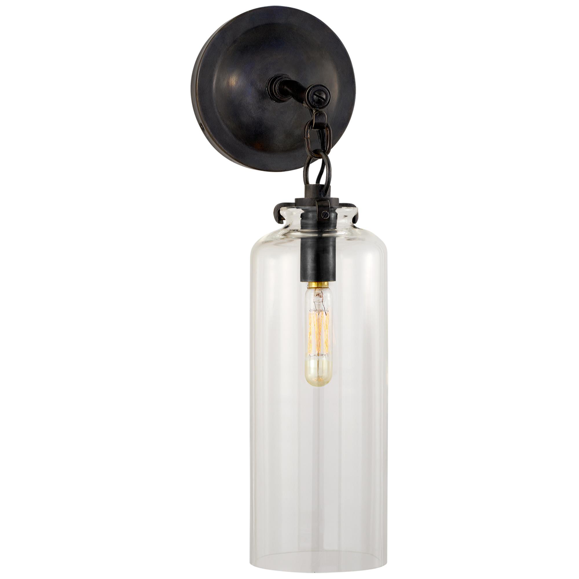 Shown in Bronze finish and Clear glass