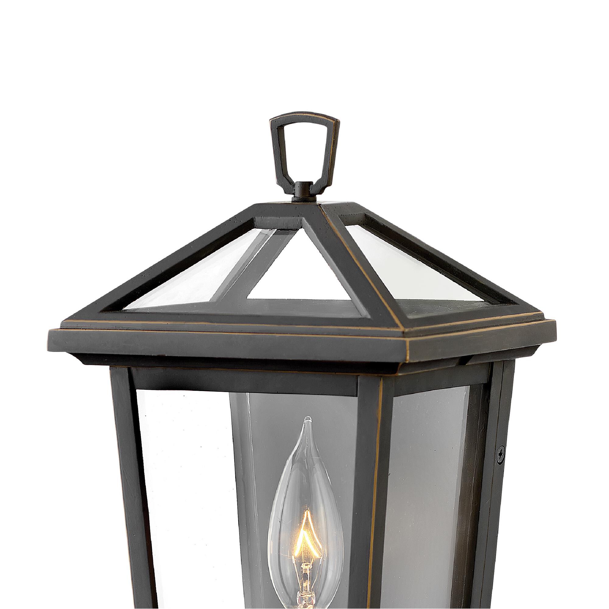 Shown in Oil Rubbed Bronze finish and Clear glass