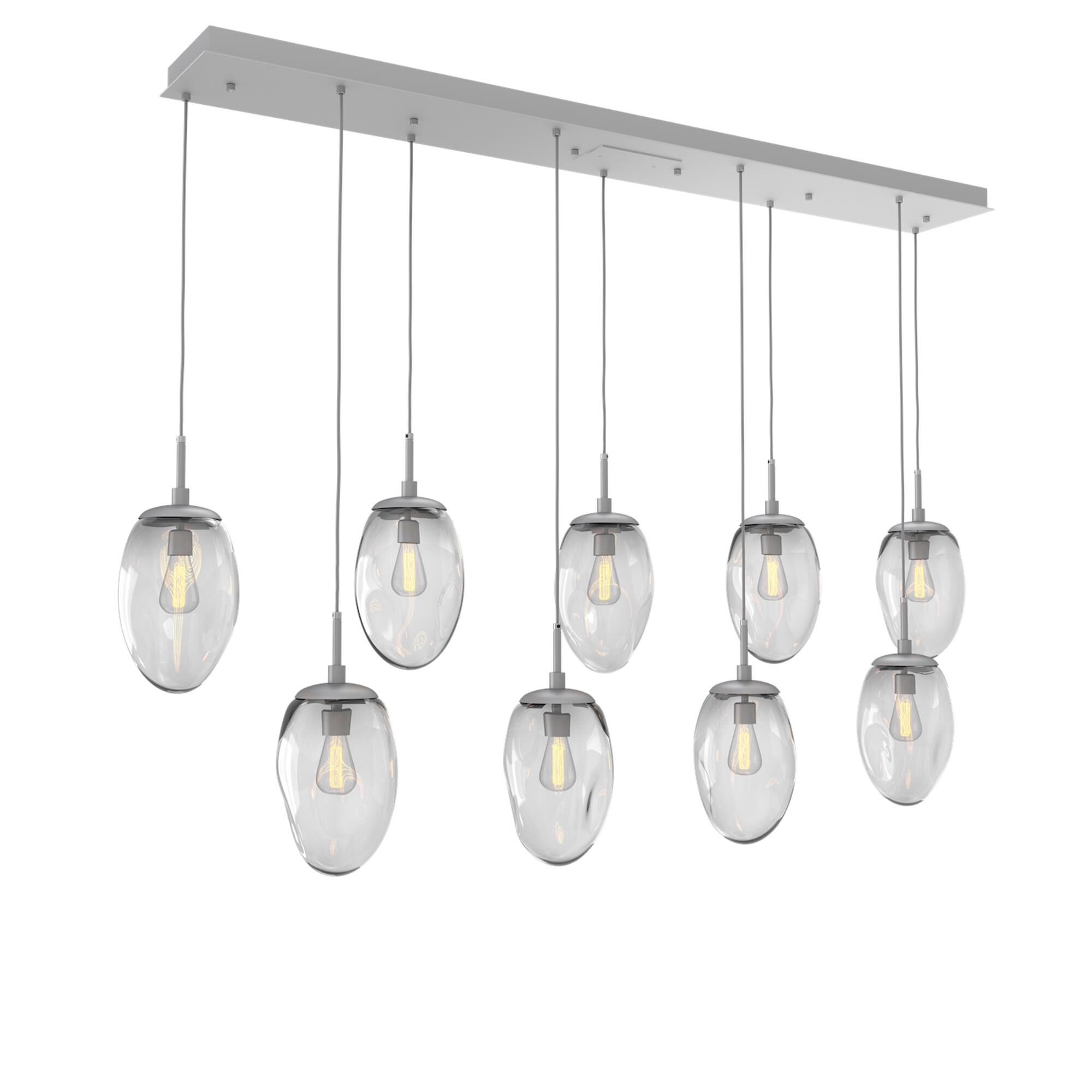 Shown in Classic Silver finish and Clear Blown glass