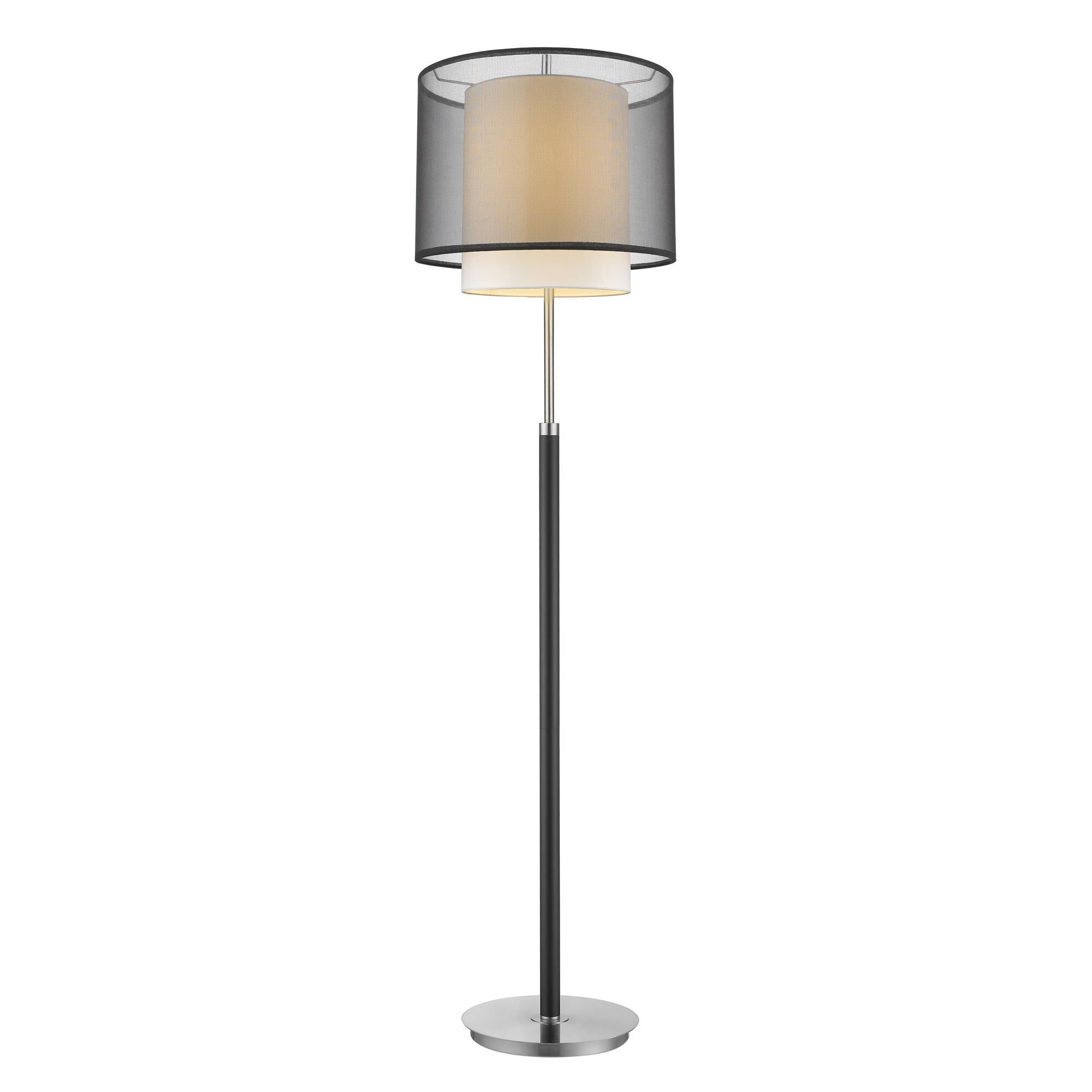 Shown in Espresso/ Brushed Nickel finish and Smoke Gray Shantung glass and Smoke Gray Shantung Two Tier shade