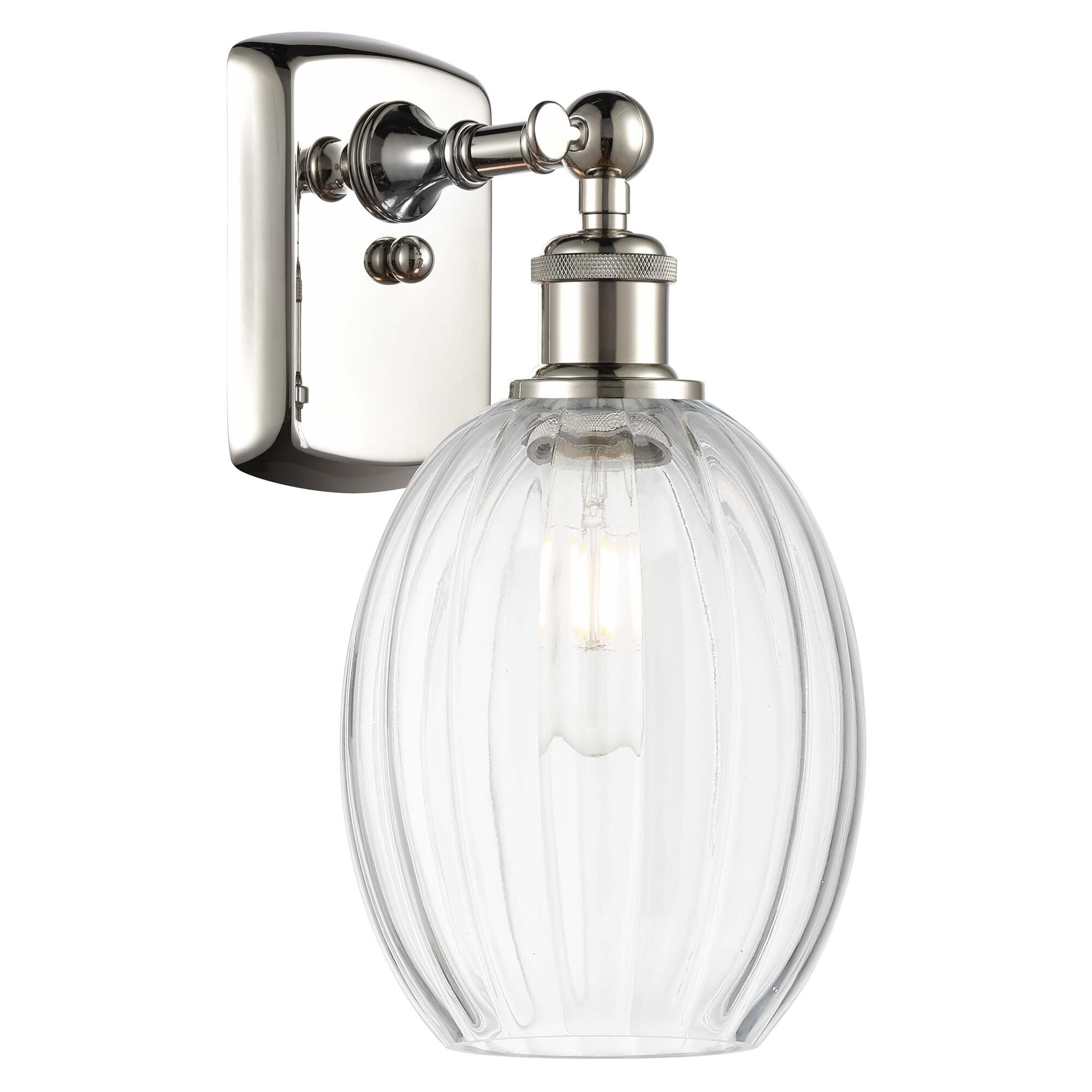 Shown in Polished Nickel finish and Clear glass