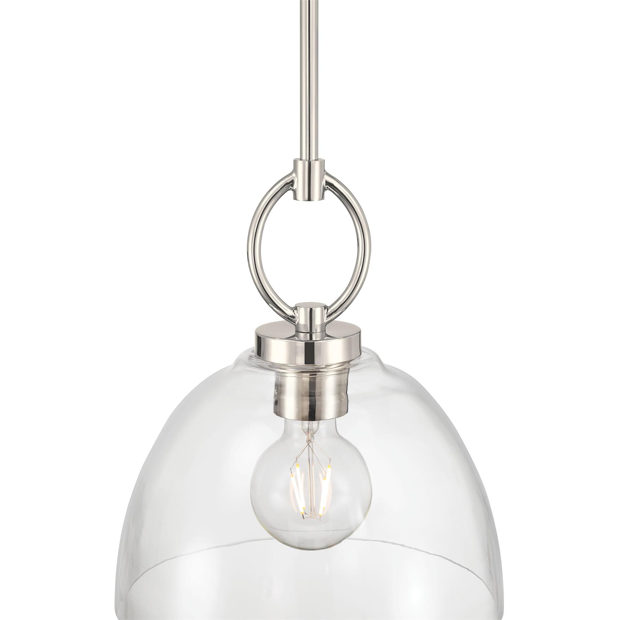 Shown in Polished Nickel finish and Clear glass