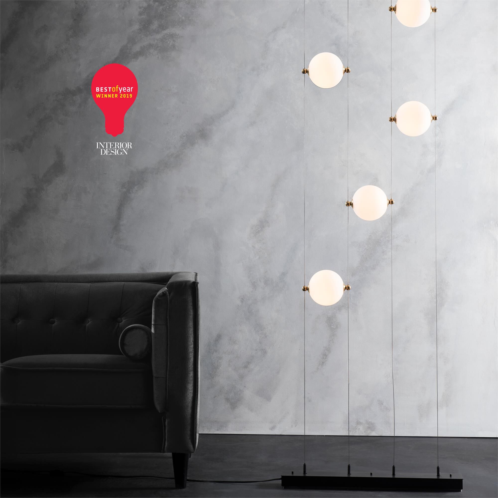 Shown in Black finish and Abacus Opal glass