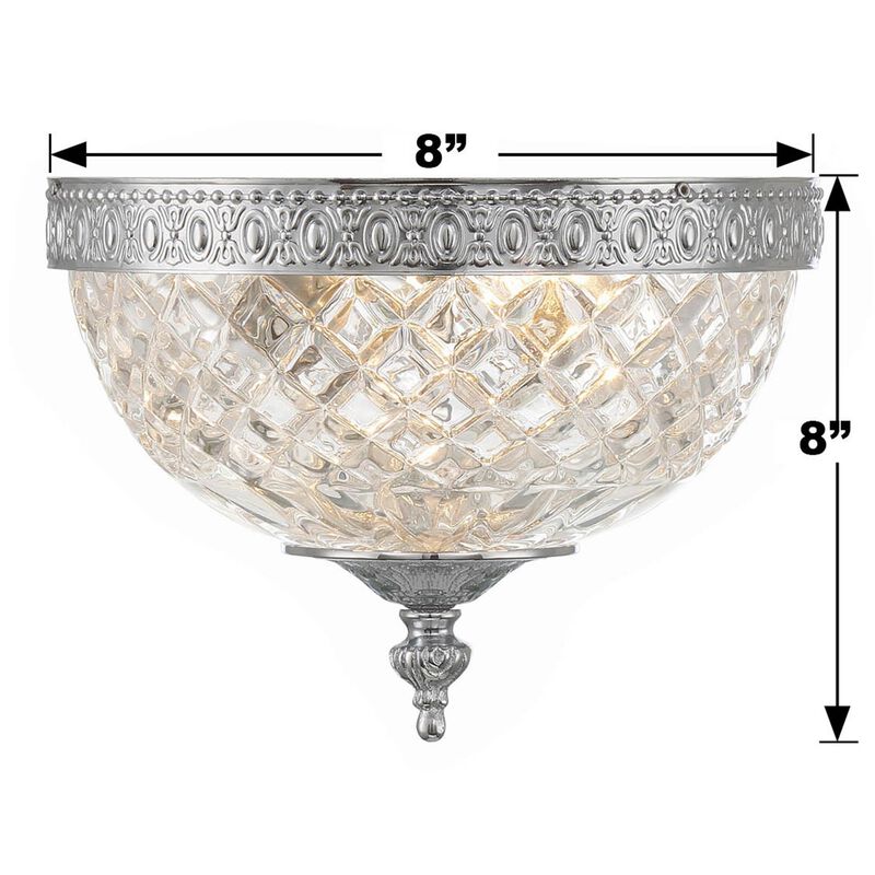Ceiling 8 Inch 2 Light Flush Mount by Crystorama