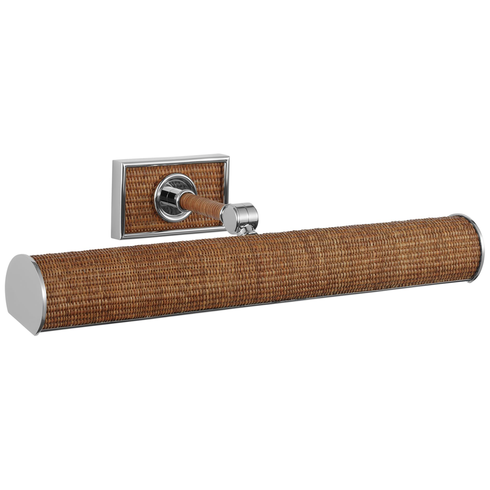 Shown in Polished Nickel and Natural Woven Rattan finish