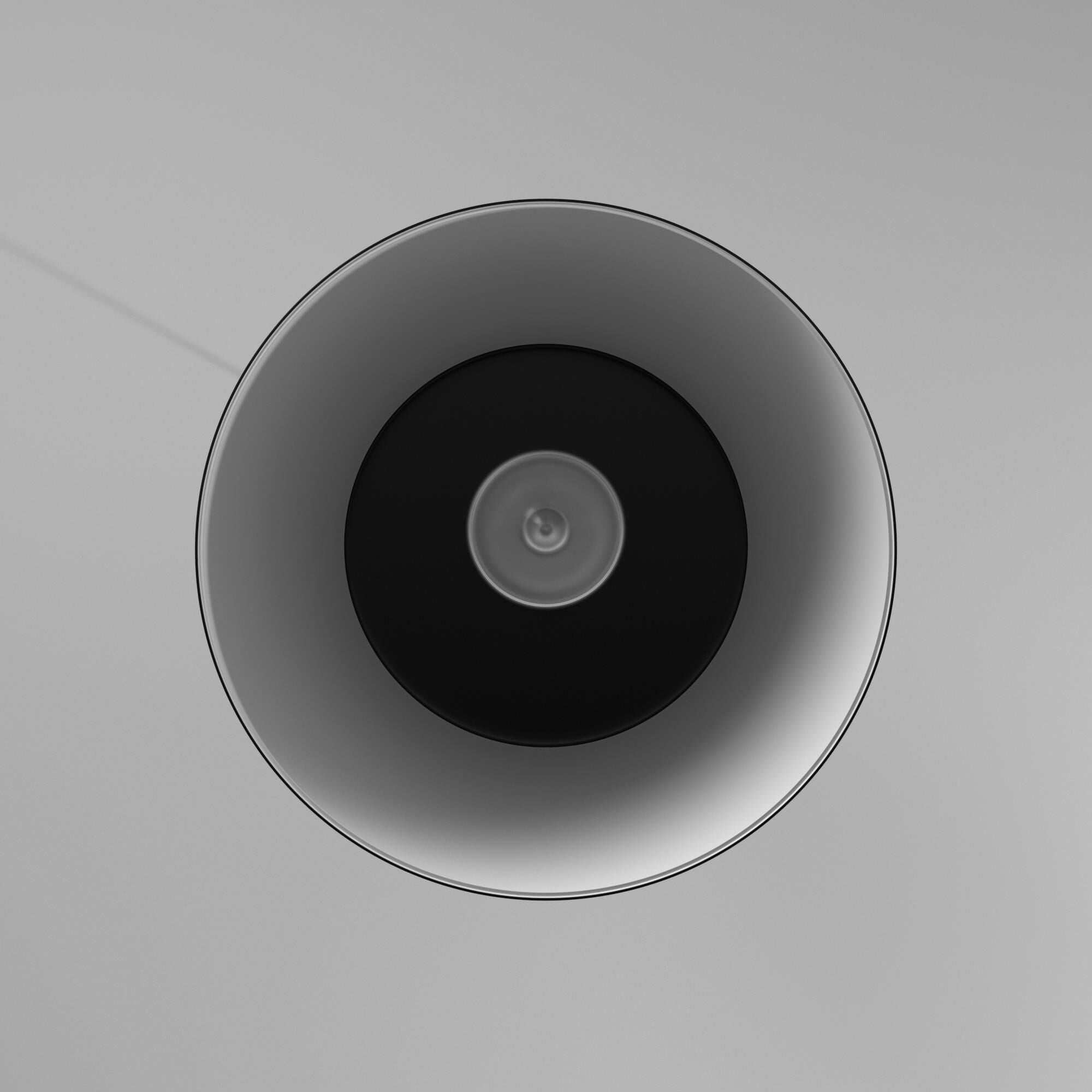 Shown in Black finish and Black glass and Black - White shade and Polished Chrome accent