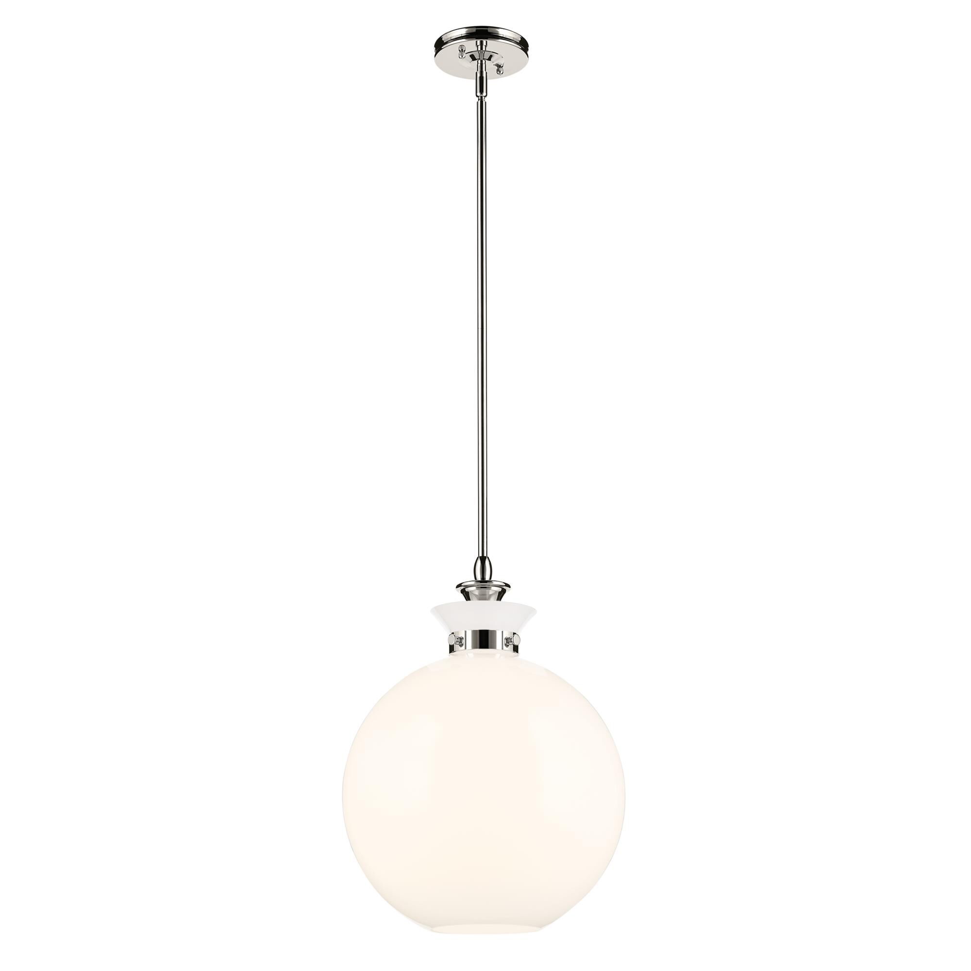 Shown in Polished Nickel finish and Opal glass