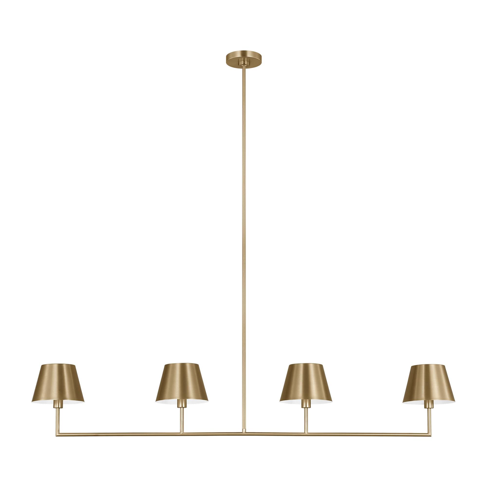 Shown in Satin Brass finish and Satin Brass shade
