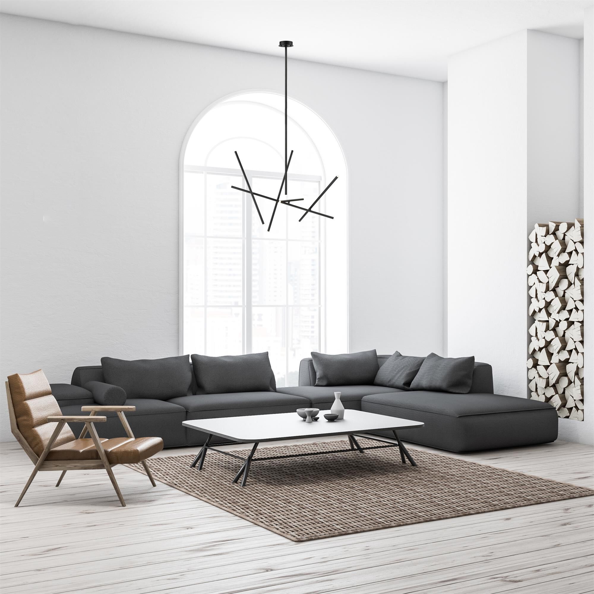 Shown in Black finish and Acrylic shade and Acrylic accent