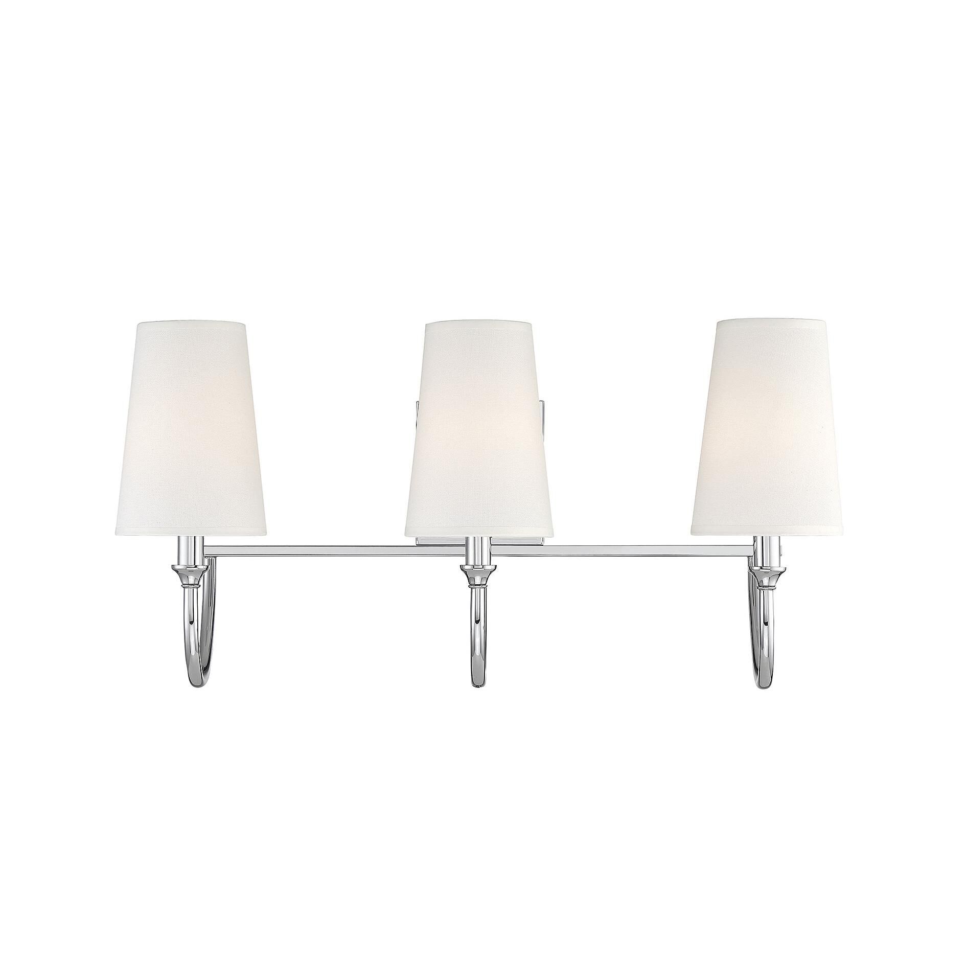 Shown in Polished Nickel finish and White Fabric shade