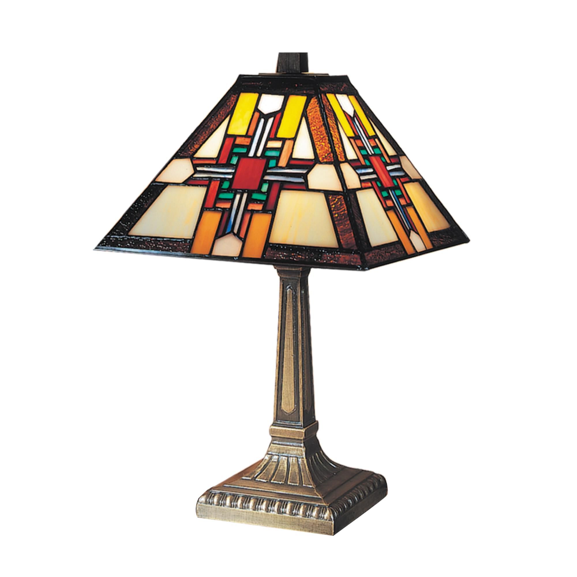Shown in Antique Bronze finish and Art Glass shade