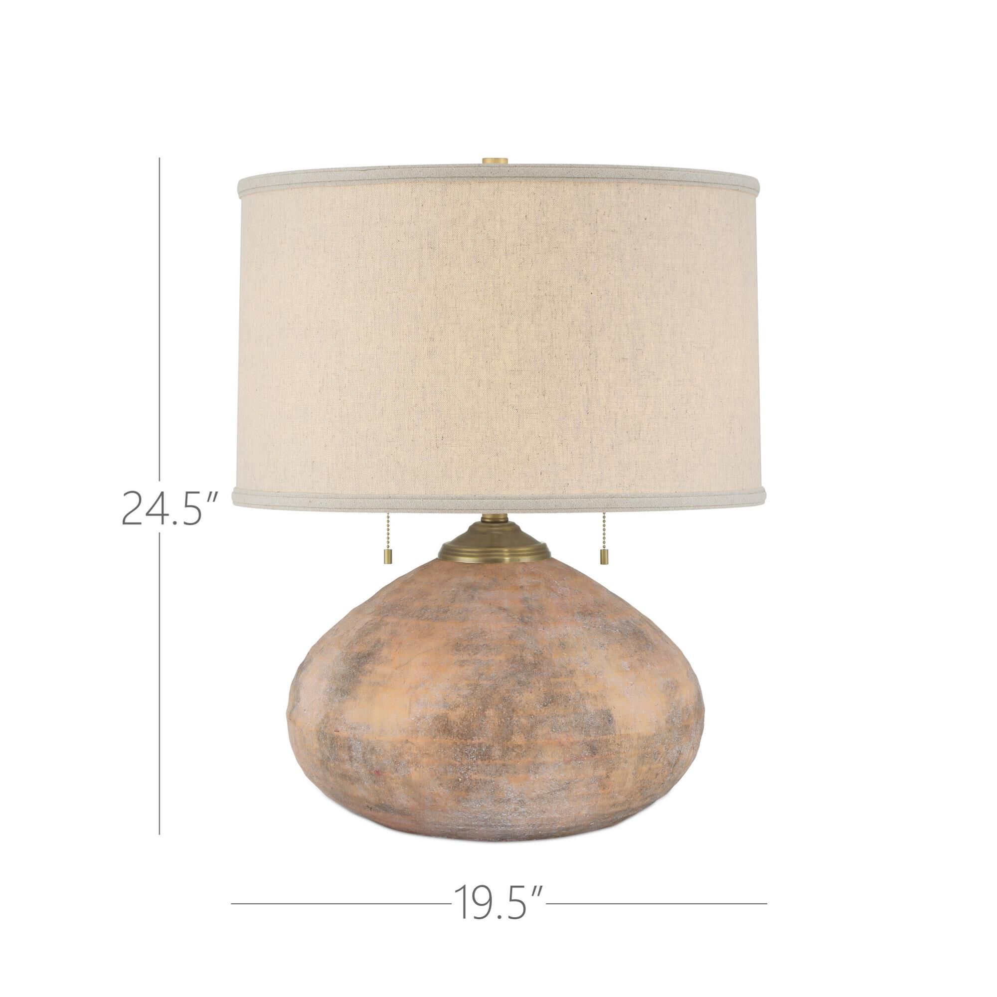 Shown in Textured Antique Brown finish and Natural Linen/Hardback/Double Fold/Self Trim shade