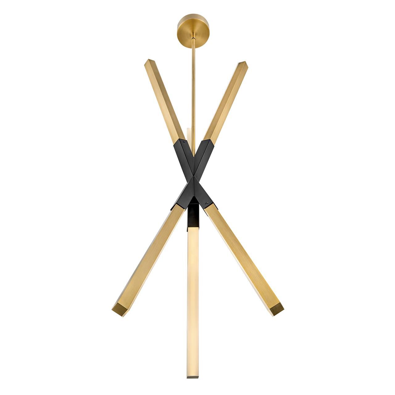 Shown in Lacquered Brass with Black Accents finish and Etched Acrylic glass