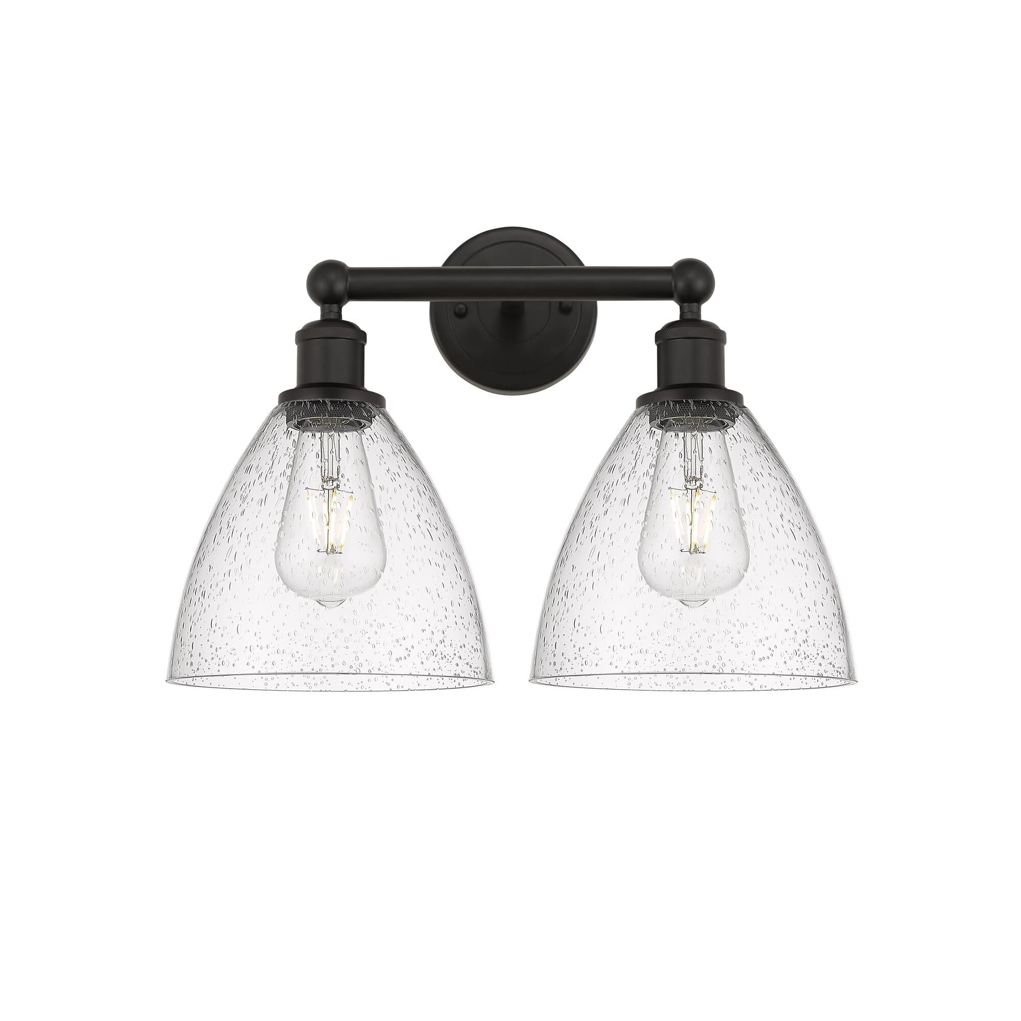 Shown in Oil Rubbed Bronze, Seedy finish and Seedy glass and Seedy Glass shade