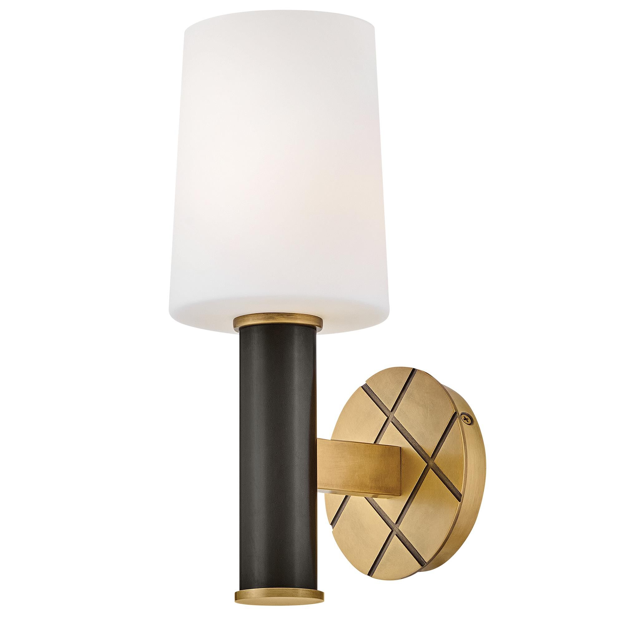 Shown in Heritage Brass finish and Etched Opal glass and Black Oxide accent