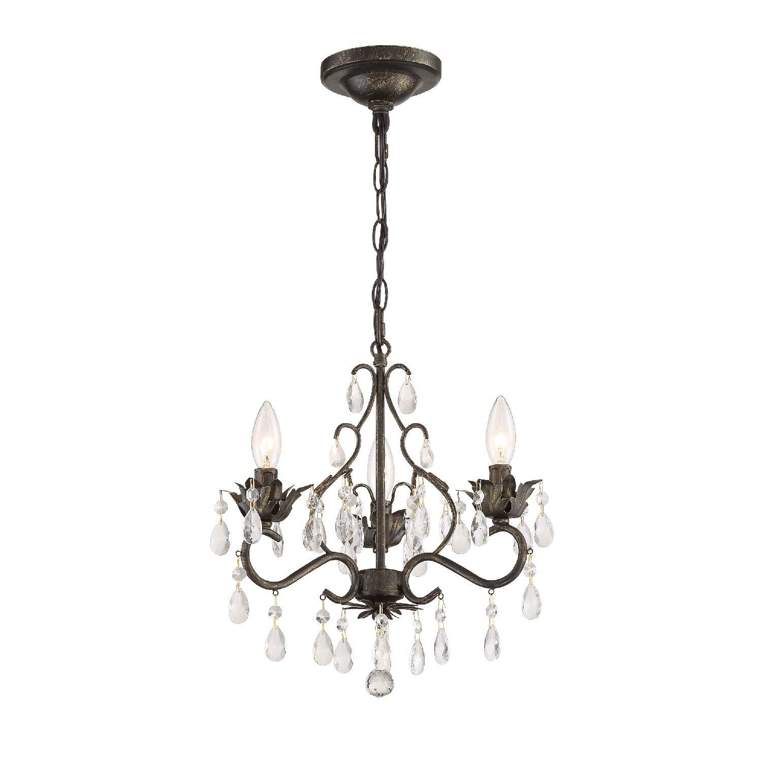 Paris Market 13 Inch 3 Light Mini Chandelier by Crystorama