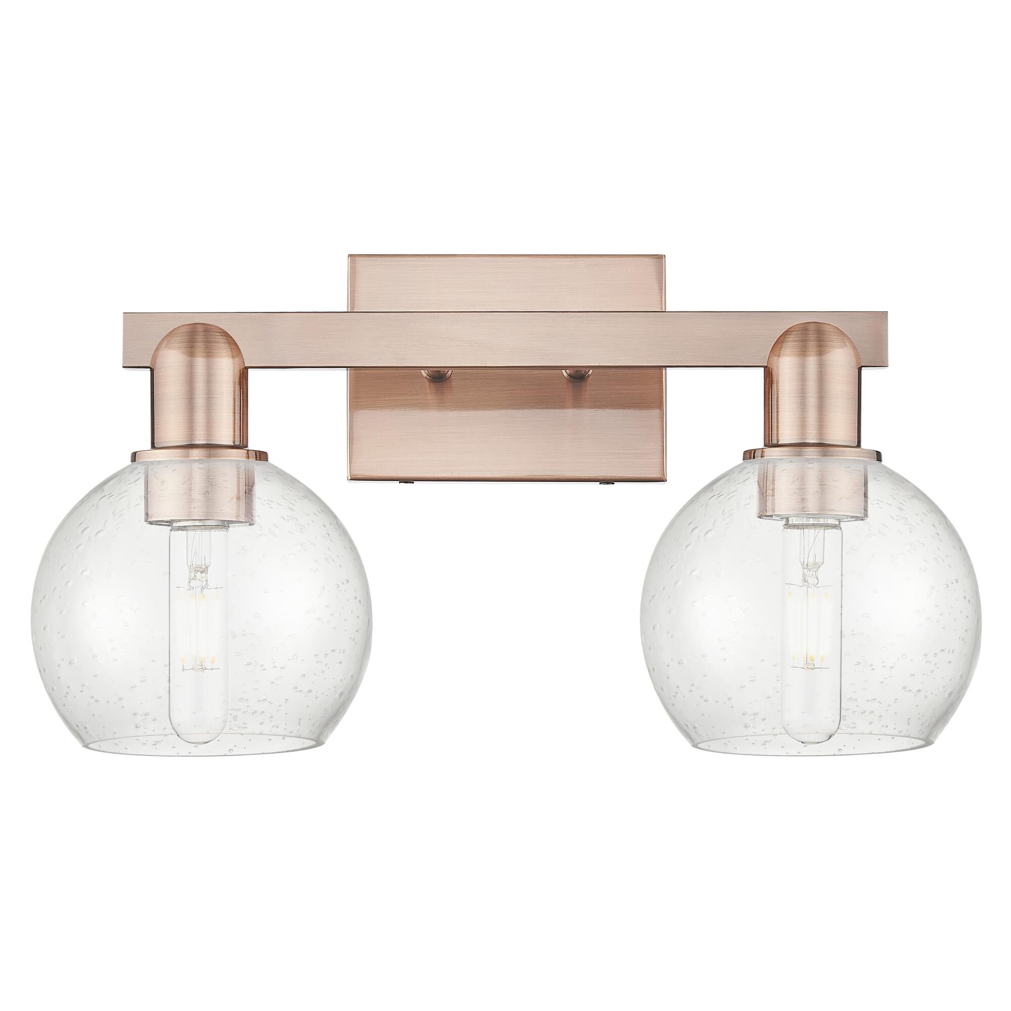 Shown in Antique Copper finish and Seedy glass