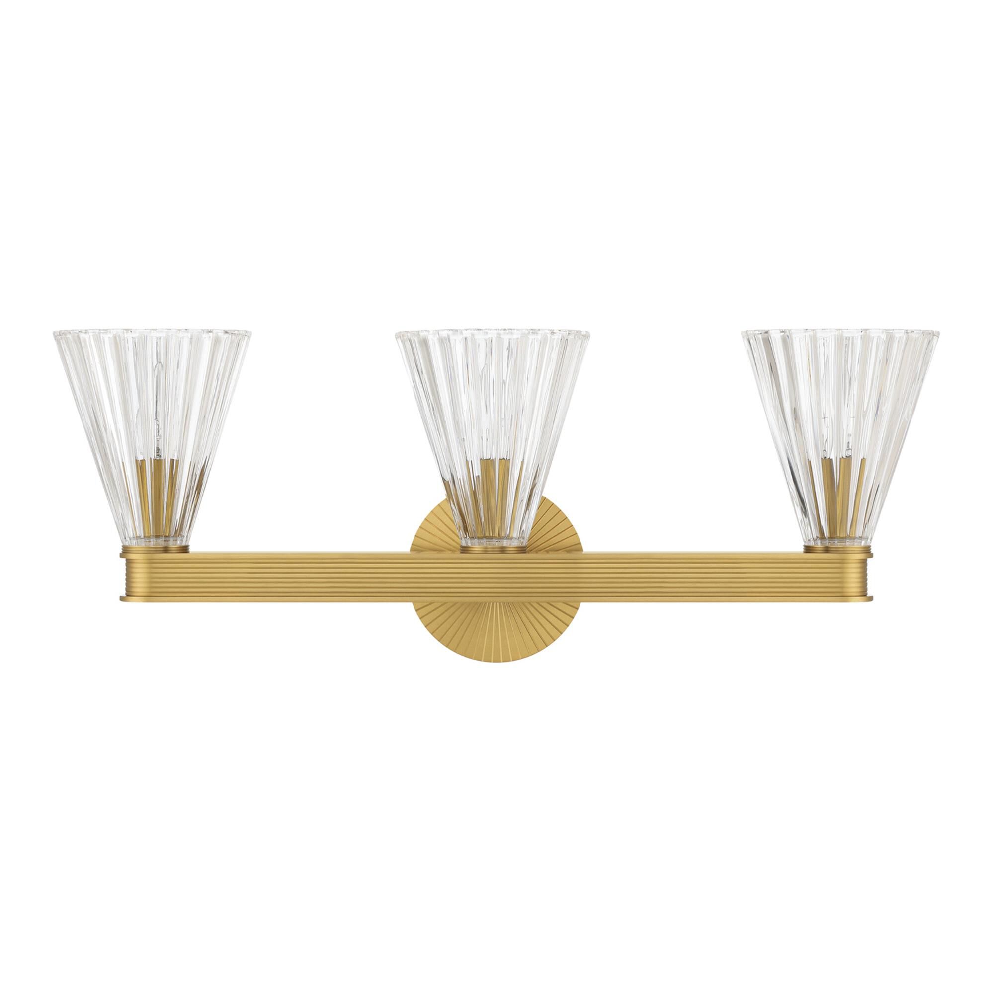 Shown in Luxe Gold finish and Glass shade