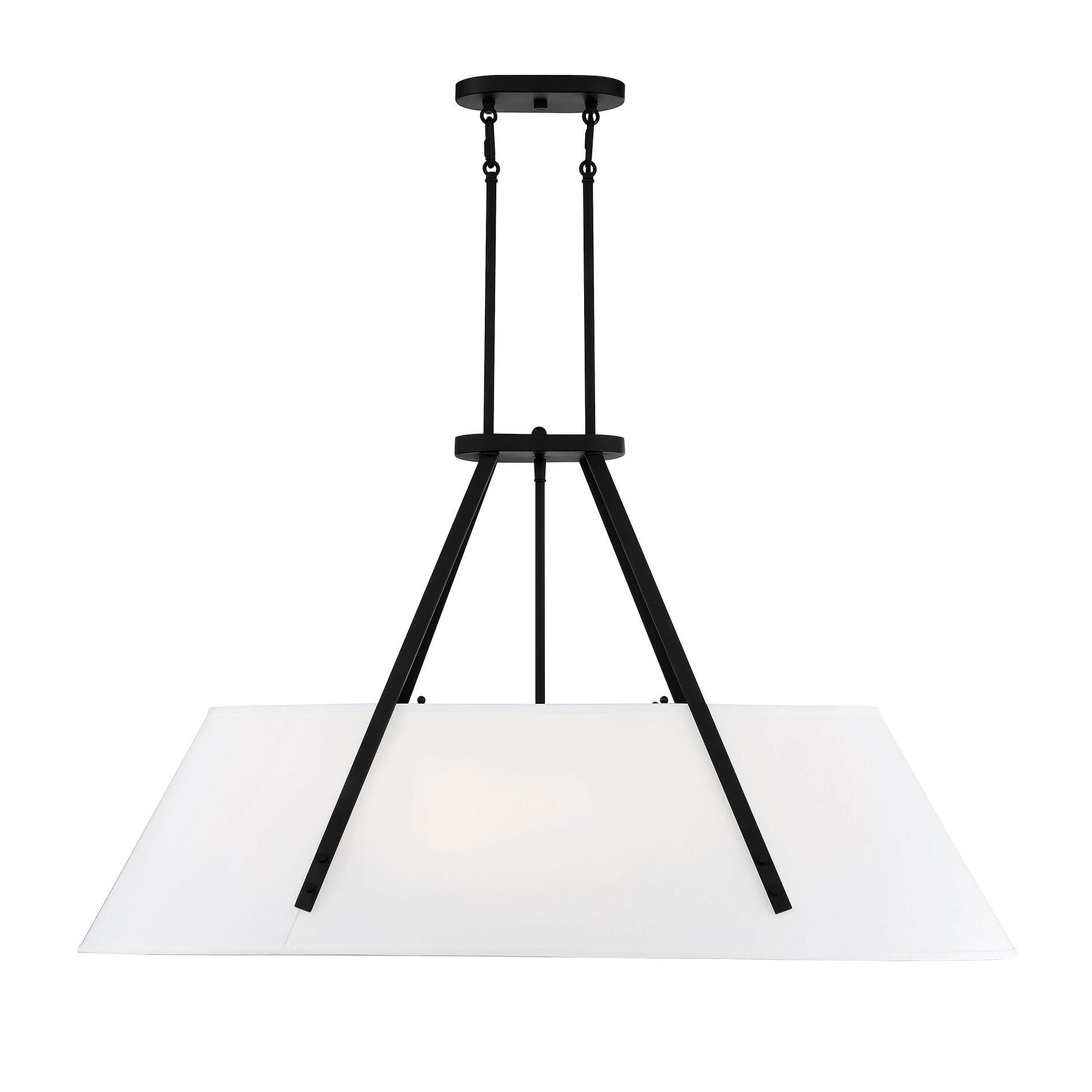 Shown in 
Matte Black finish and White Fabric shade