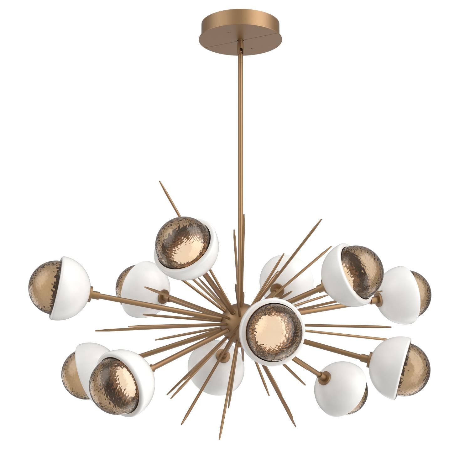 Shown in Novel Brass finish and Bronze glass and Salt White accent