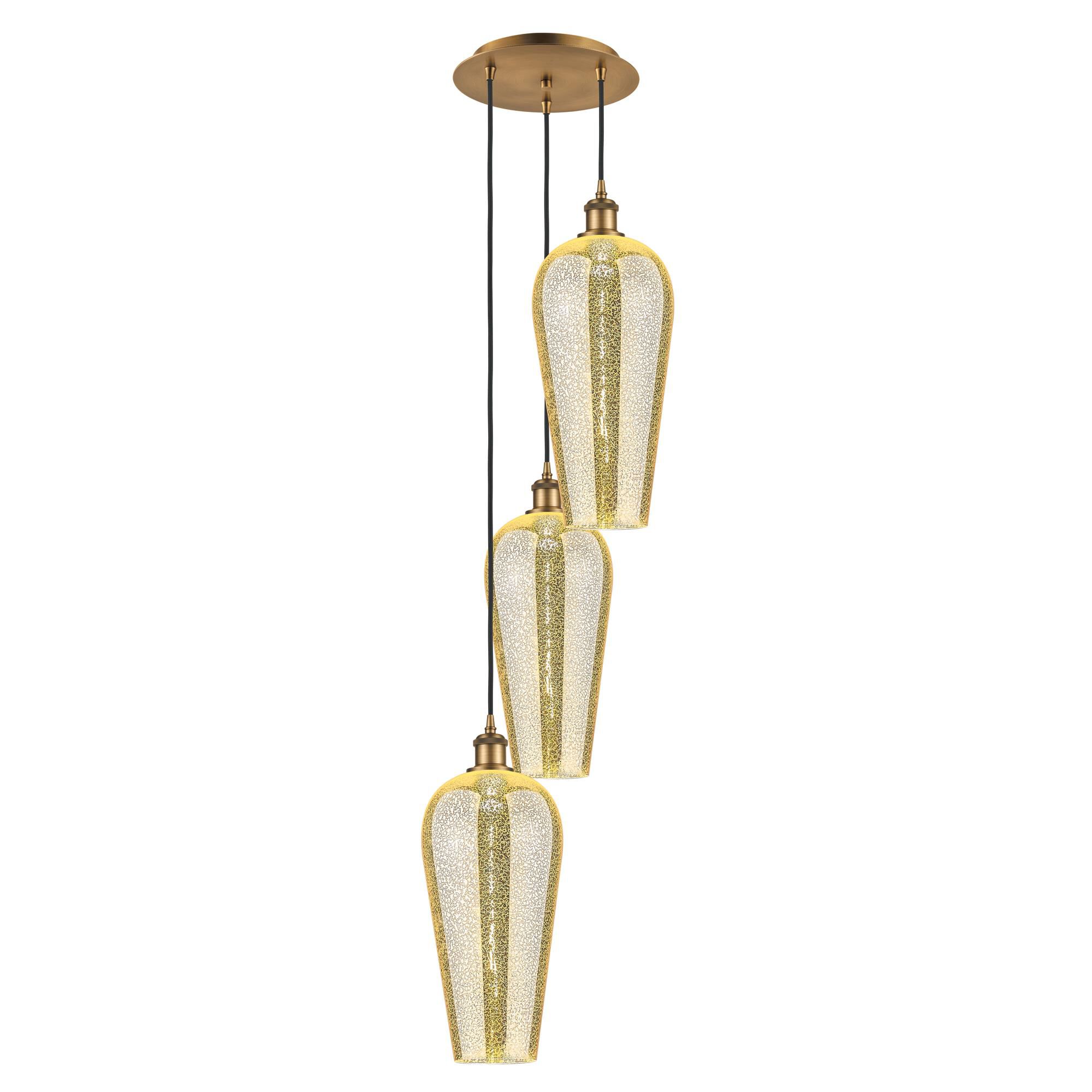 Shown in Brushed Brass finish and Mercury glass