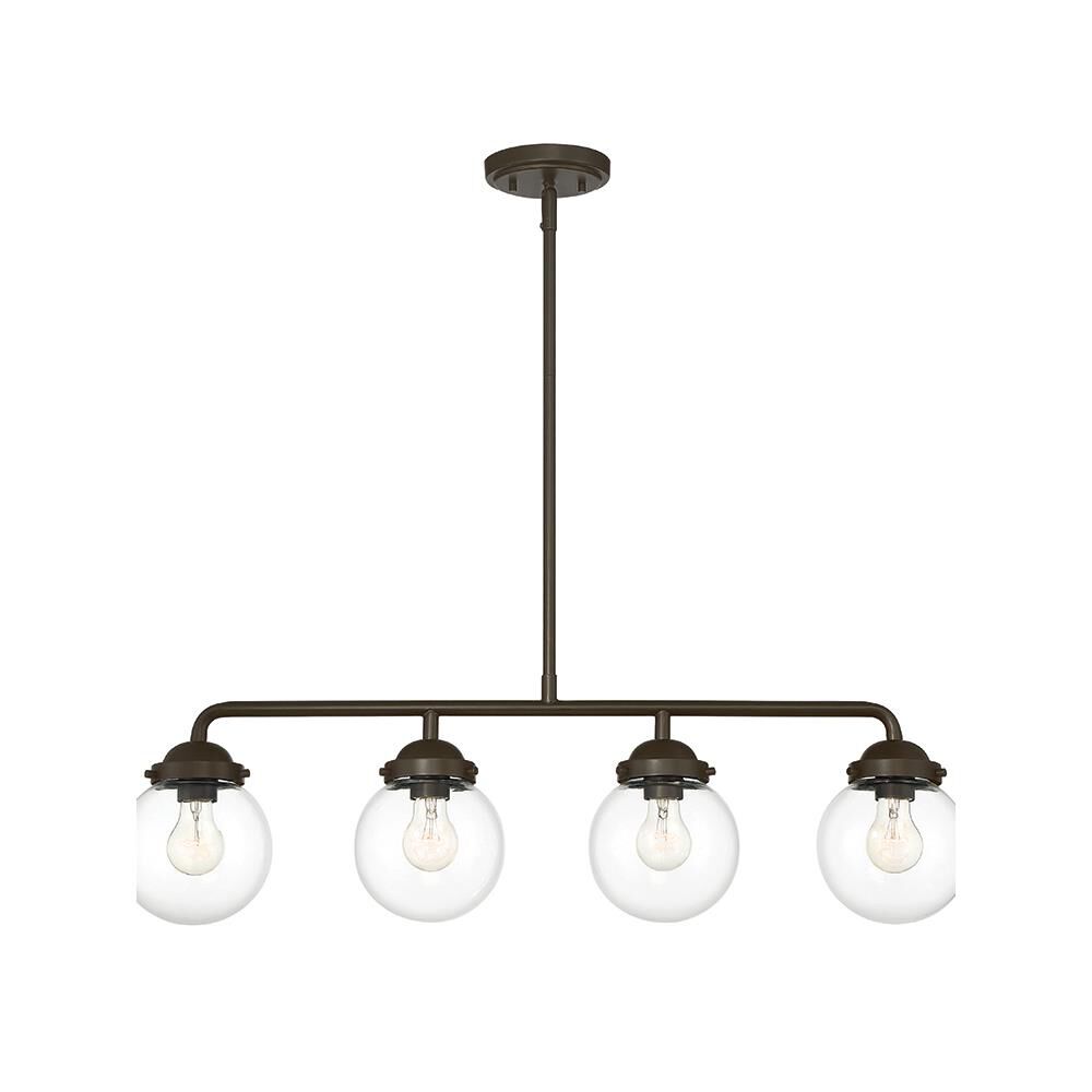 Shown in Oil Rubbed Bronze finish and Clear glass and Clear Glass shade