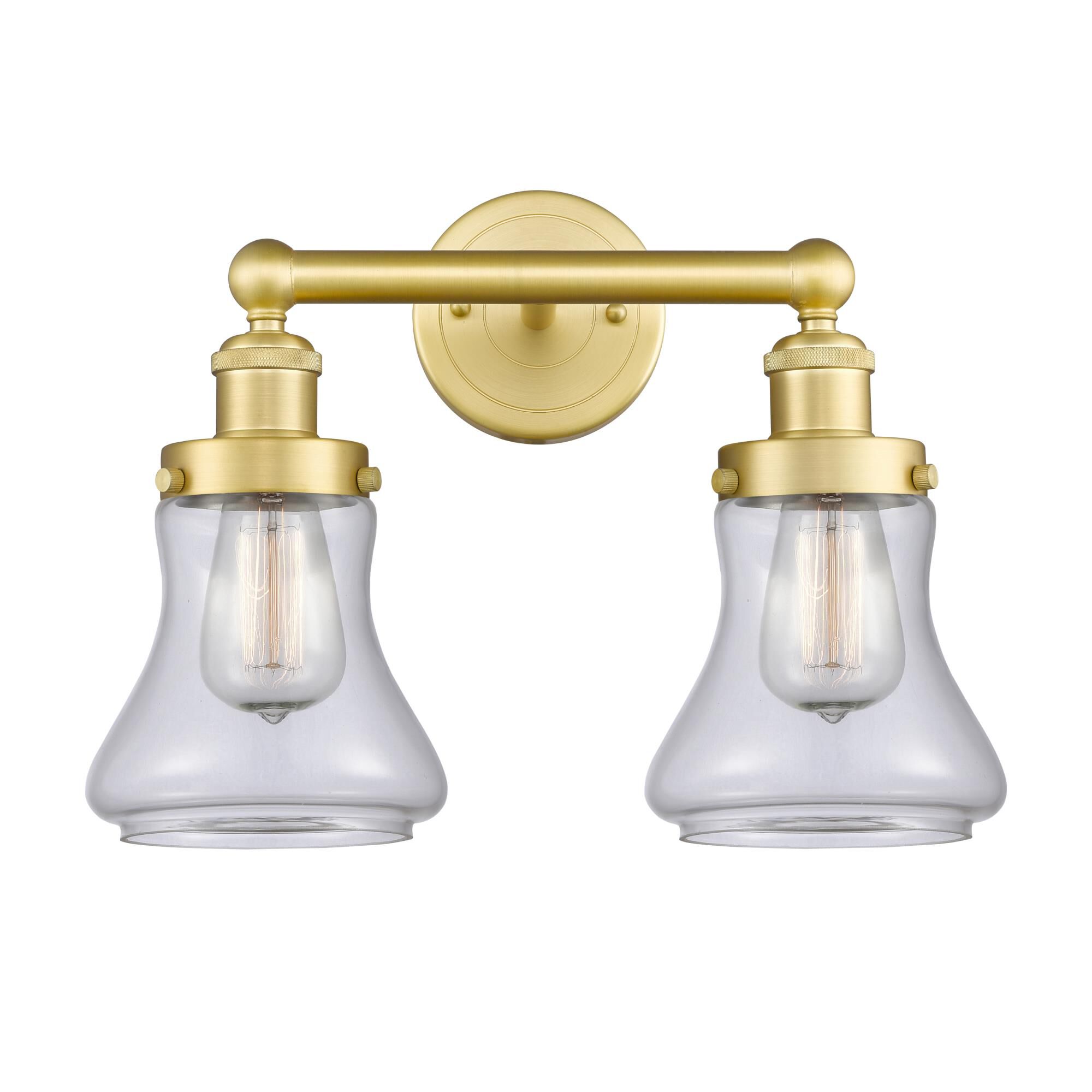 Shown in Satin Gold finish and Clear glass