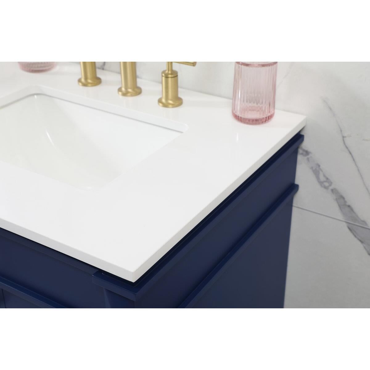 Shown in Blue finish and Double Bathroom Vanity accent