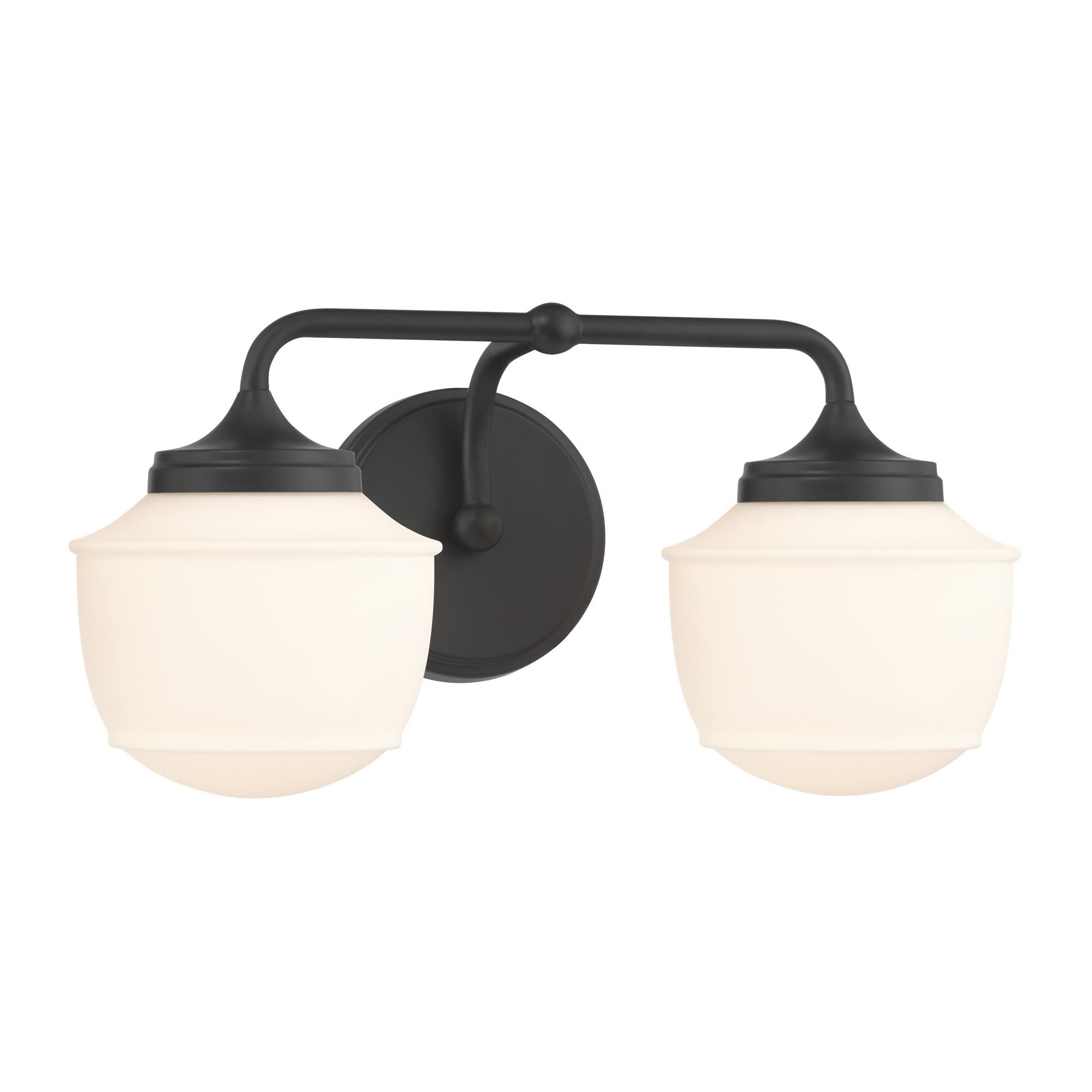 Shown in Dark Matte Black finish and Etched Opal glass