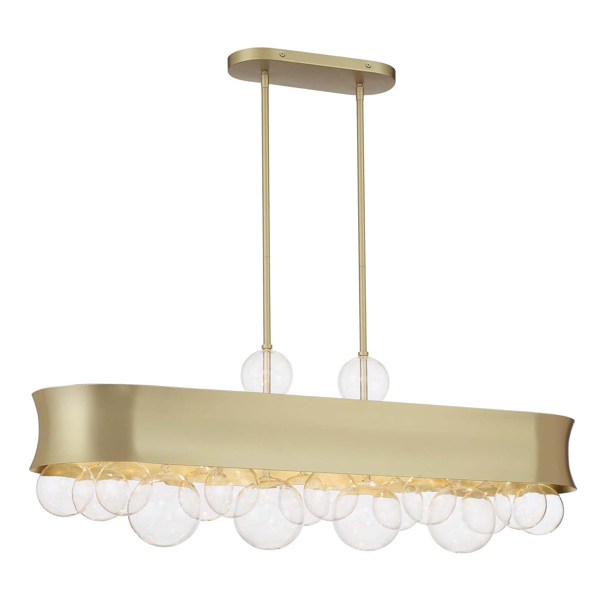 Shown in Soft Gold with Gold Leaf finish and Clear glass
