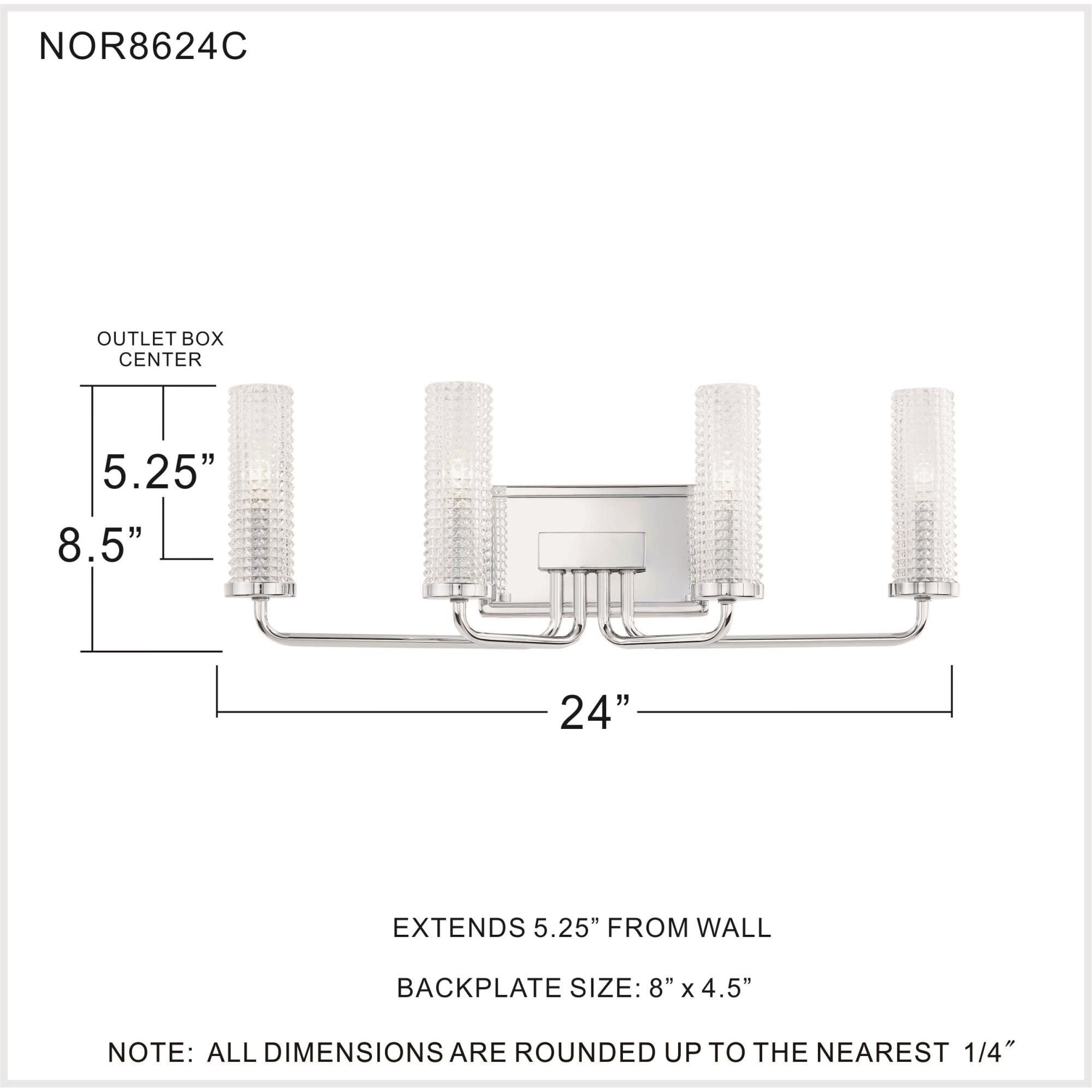 Nora 24 Inch 4 Light Bath Vanity Light by Quoizel