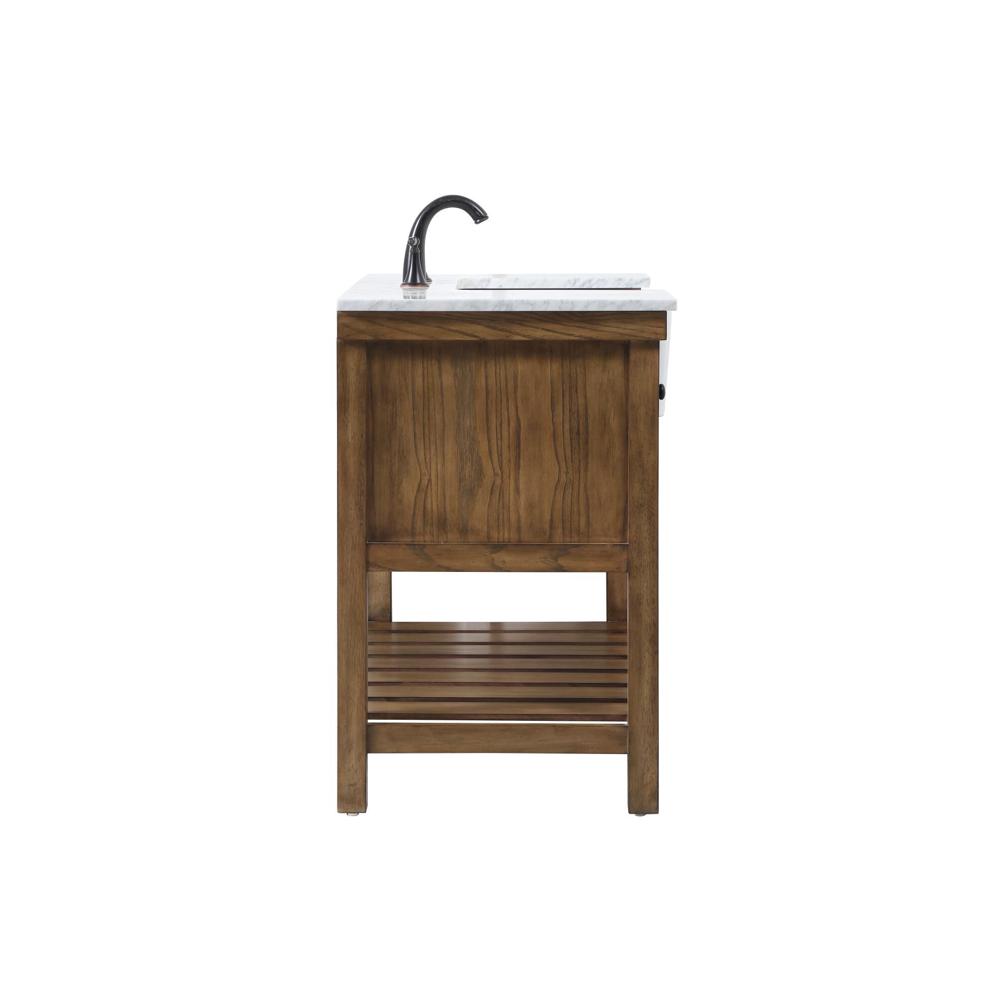 Shown in Driftwood finish and Without Backsplash accent