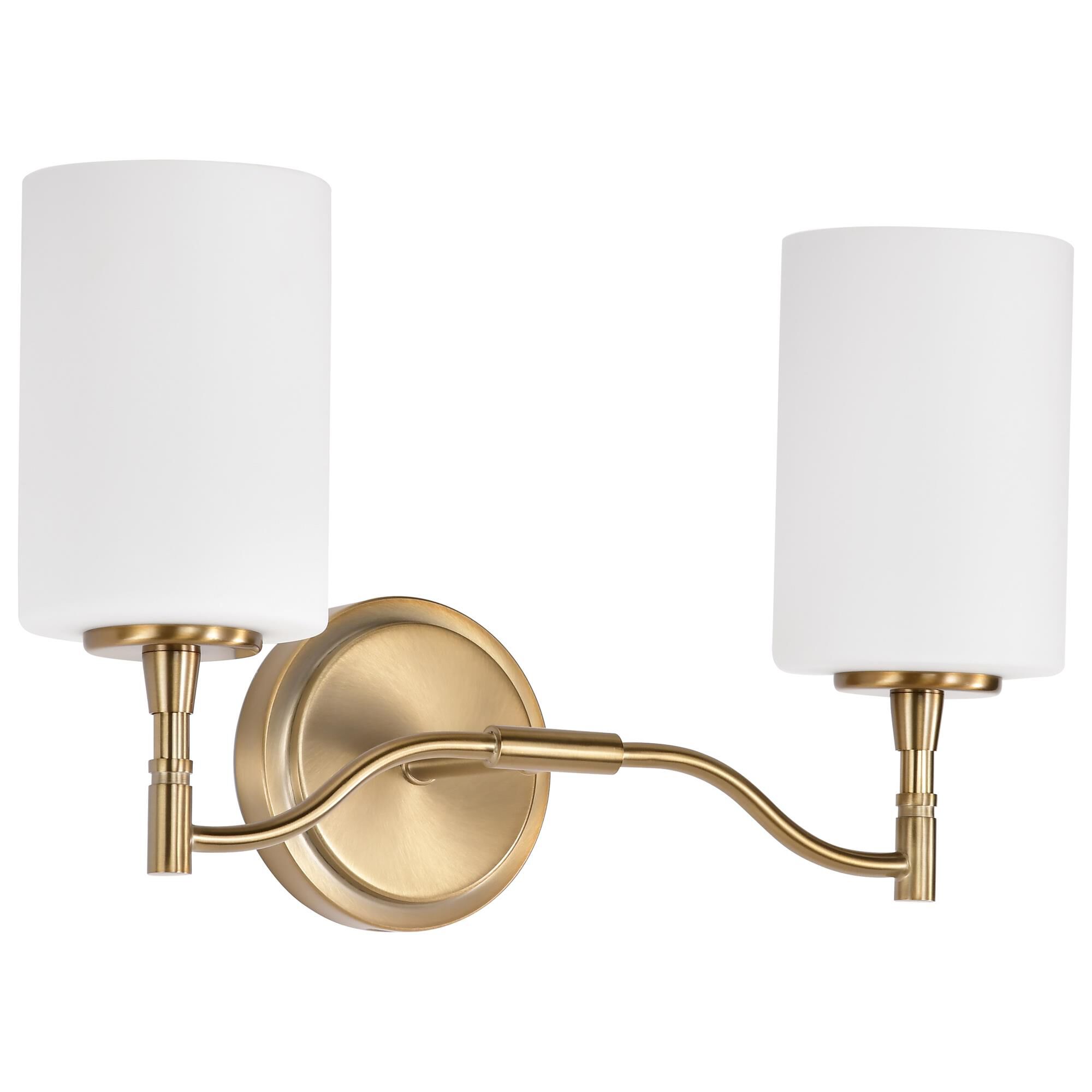 Shown in Burnished Brass finish and White Opal glass
